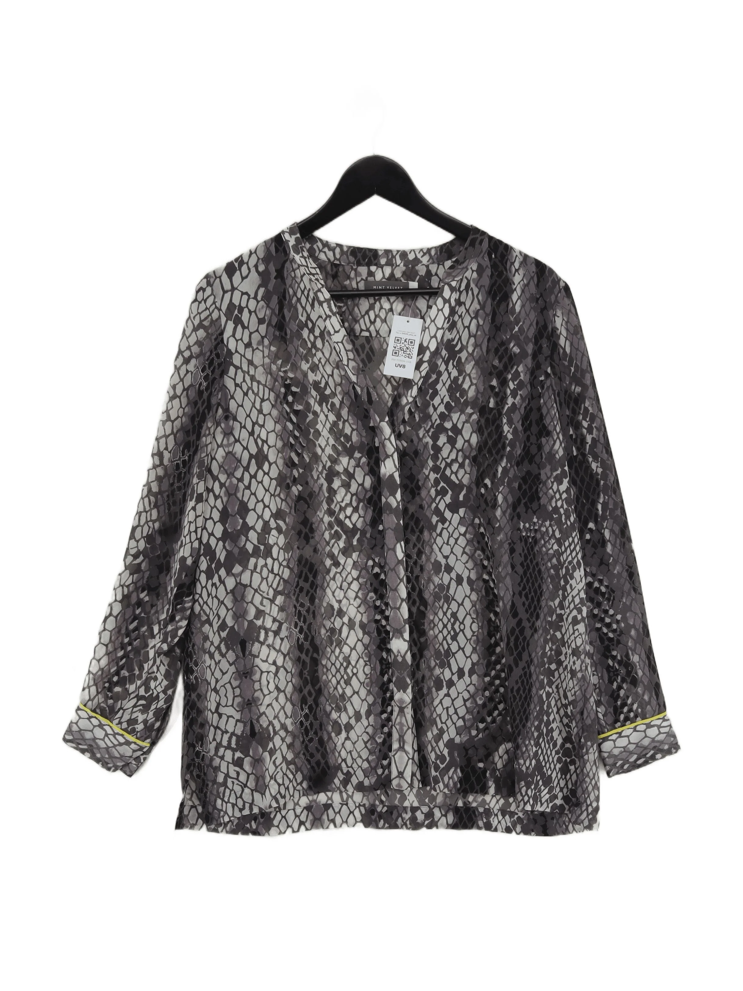 Mint Velvet Women's Top L Grey 100% Polyester Basic