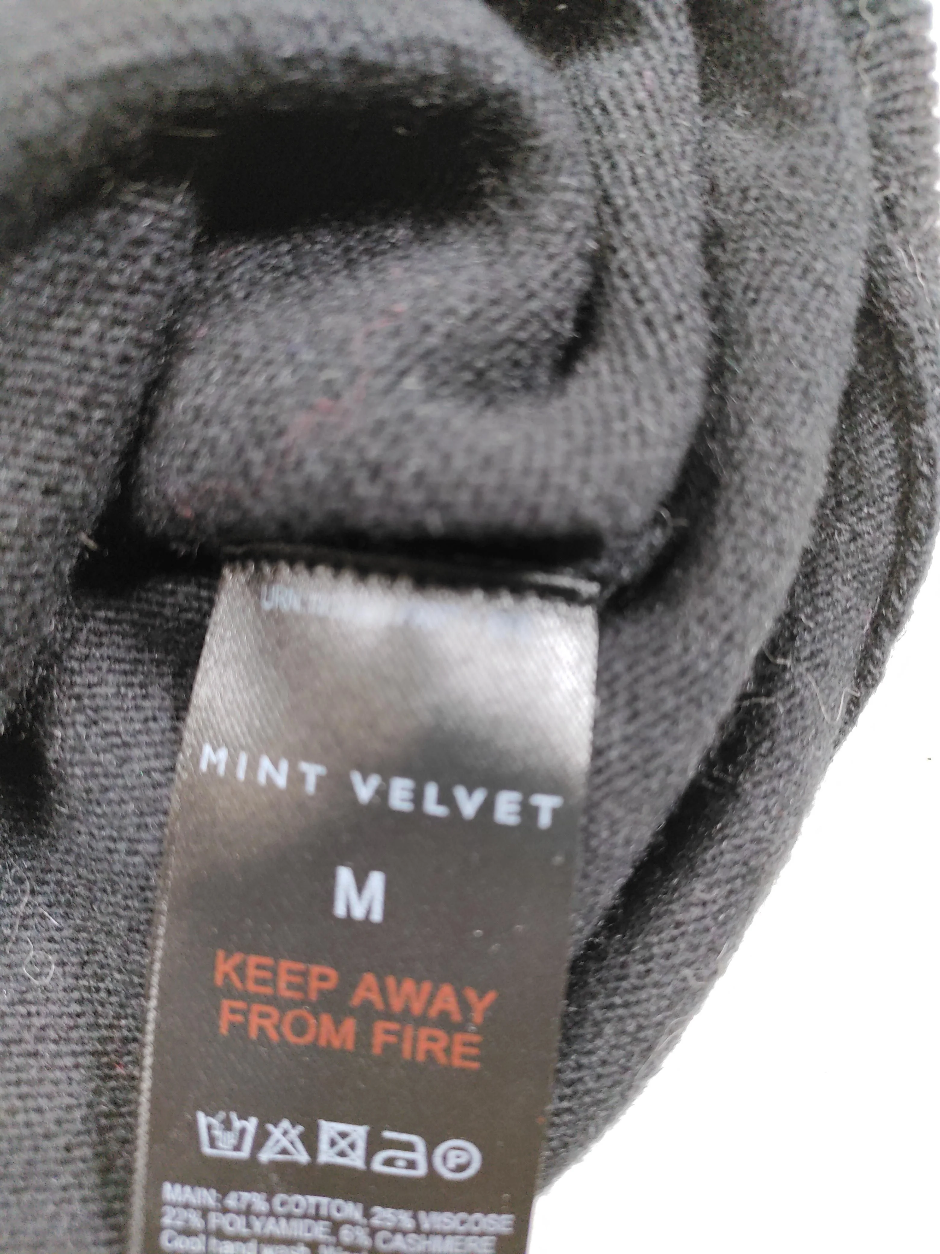 Mint Velvet Women's Top M Black Cotton with Viscose, Polyamide, Cashmere Basic - Image 5