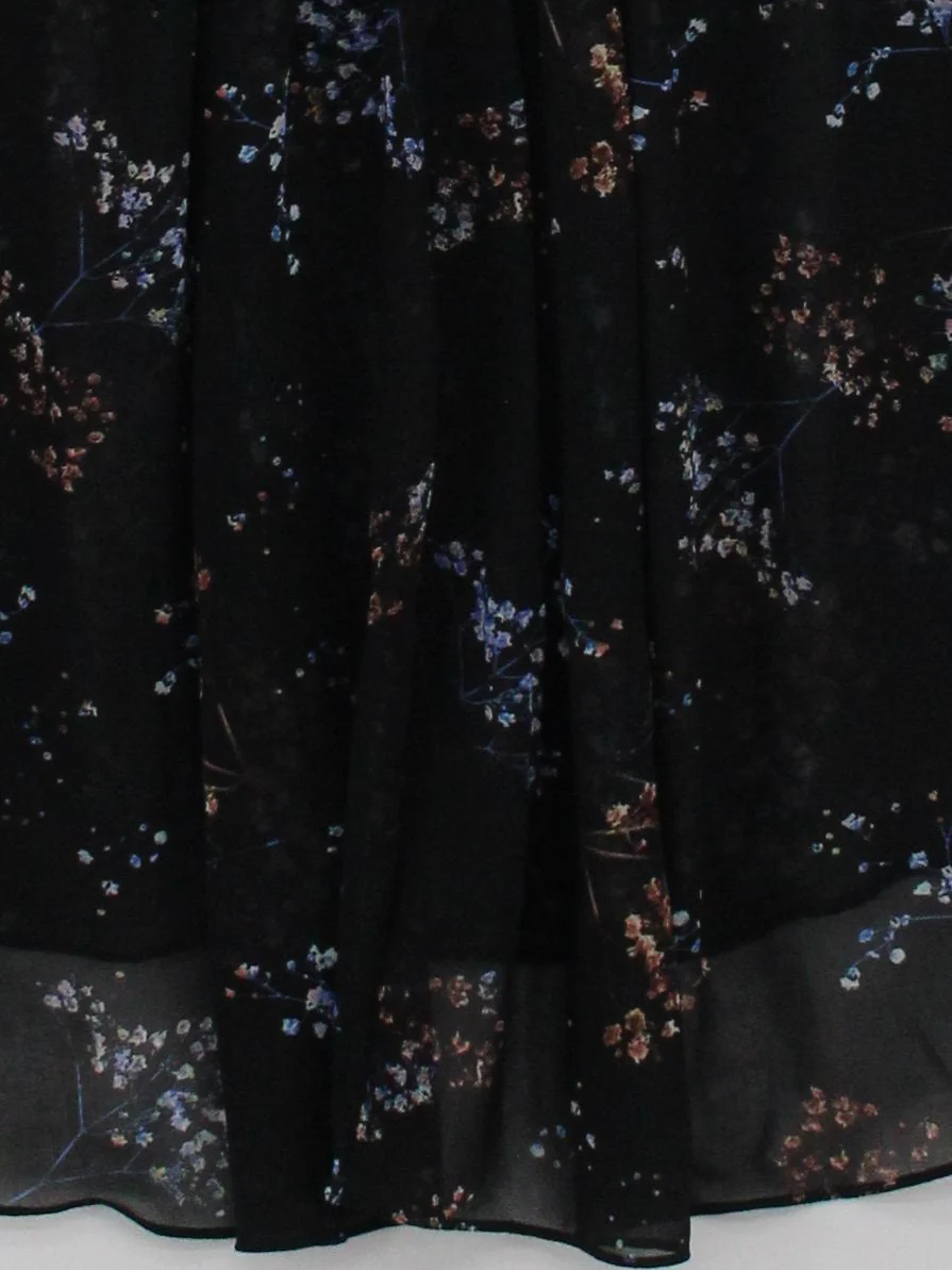 Mint Velvet Women's Top M Black Floral 100% Other Long Sleeve Collared Tunic - Image 4