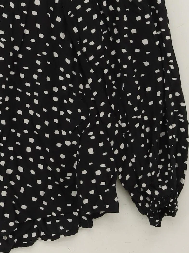 Mint Velvet Women's Top S Black Polkadot 100% Other Long Sleeve High Neck Basic - Image 4