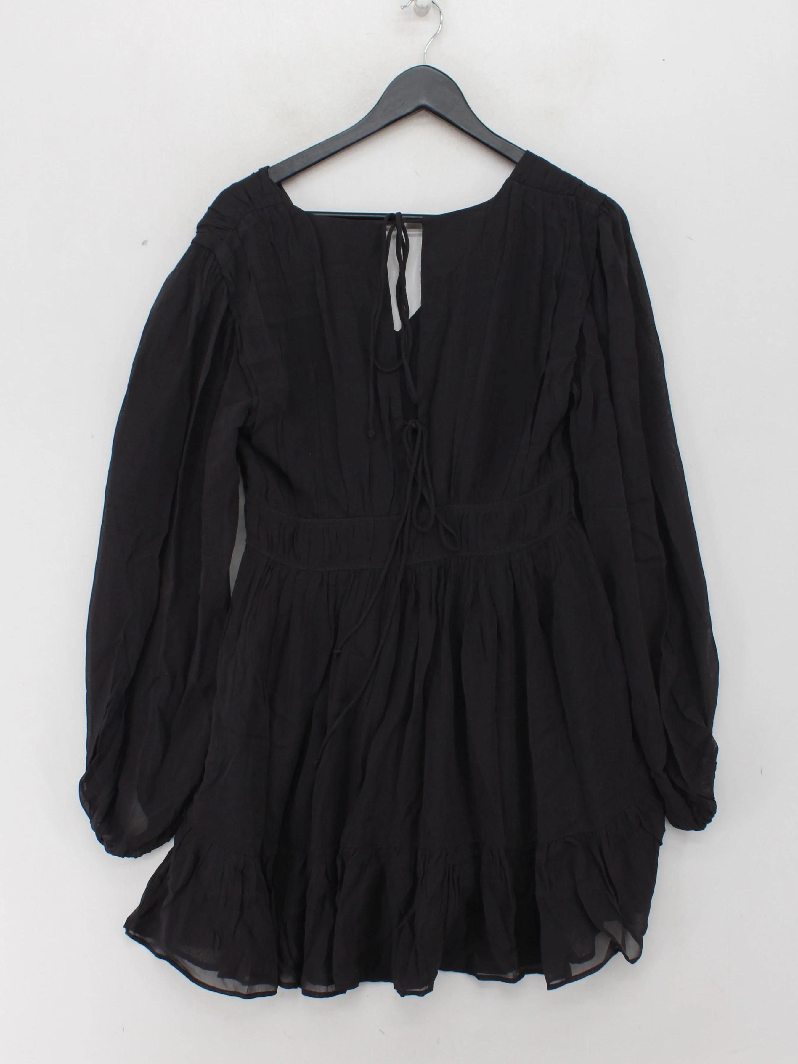 Mint Velvet Women's Top S Black Viscose with Polyester Long Sleeve V-Neck Tunic - Image 2