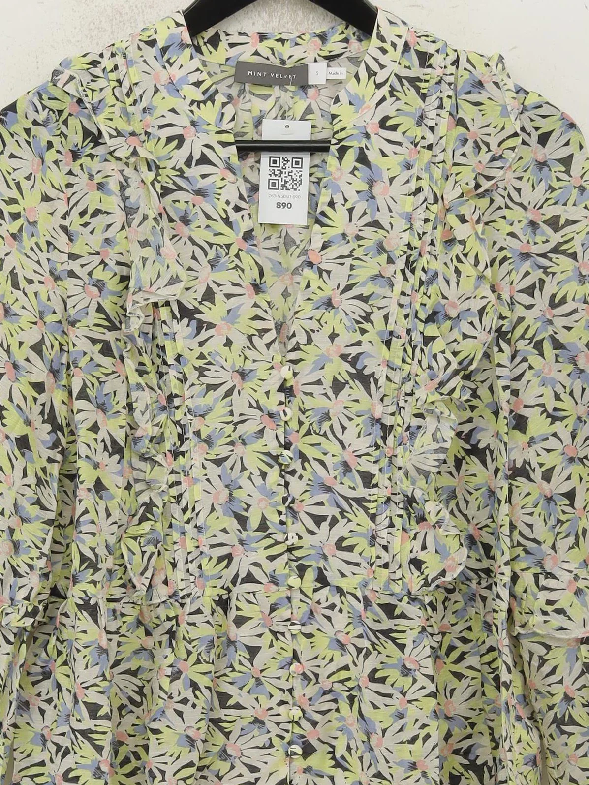 Mint Velvet Women's Top S Multi Floral 100% Other Long Sleeve Crew Neck Basic - Image 3