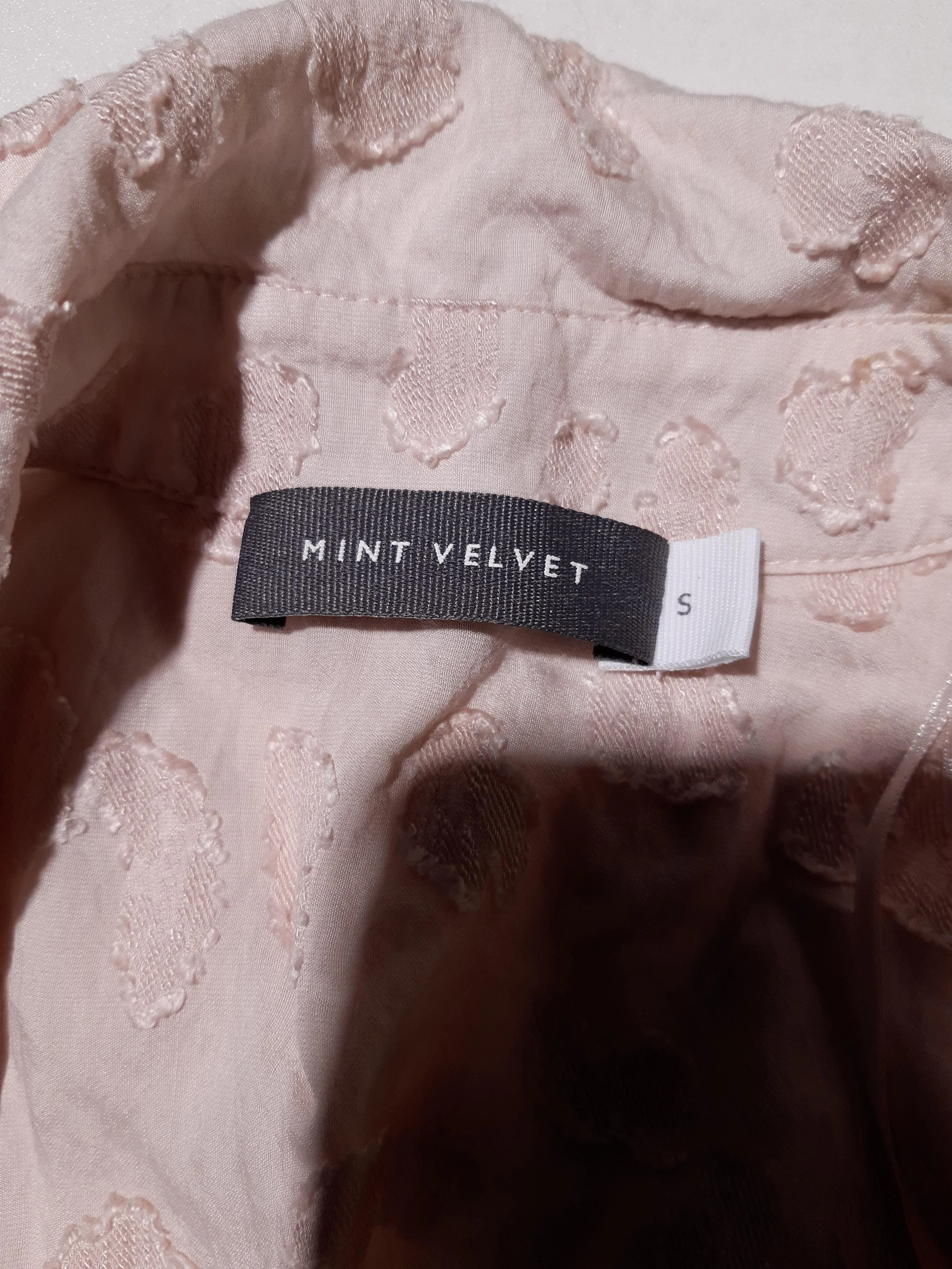 Mint Velvet Women's Top S Pink Viscose with Polyamide Long Sleeve V-Neck Basic - Image 5