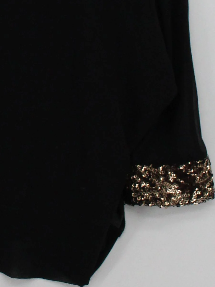 Mint Velvet Women's Top UK 10 Black 100% Polyester Long Sleeve V-Neck Basic - Image 4