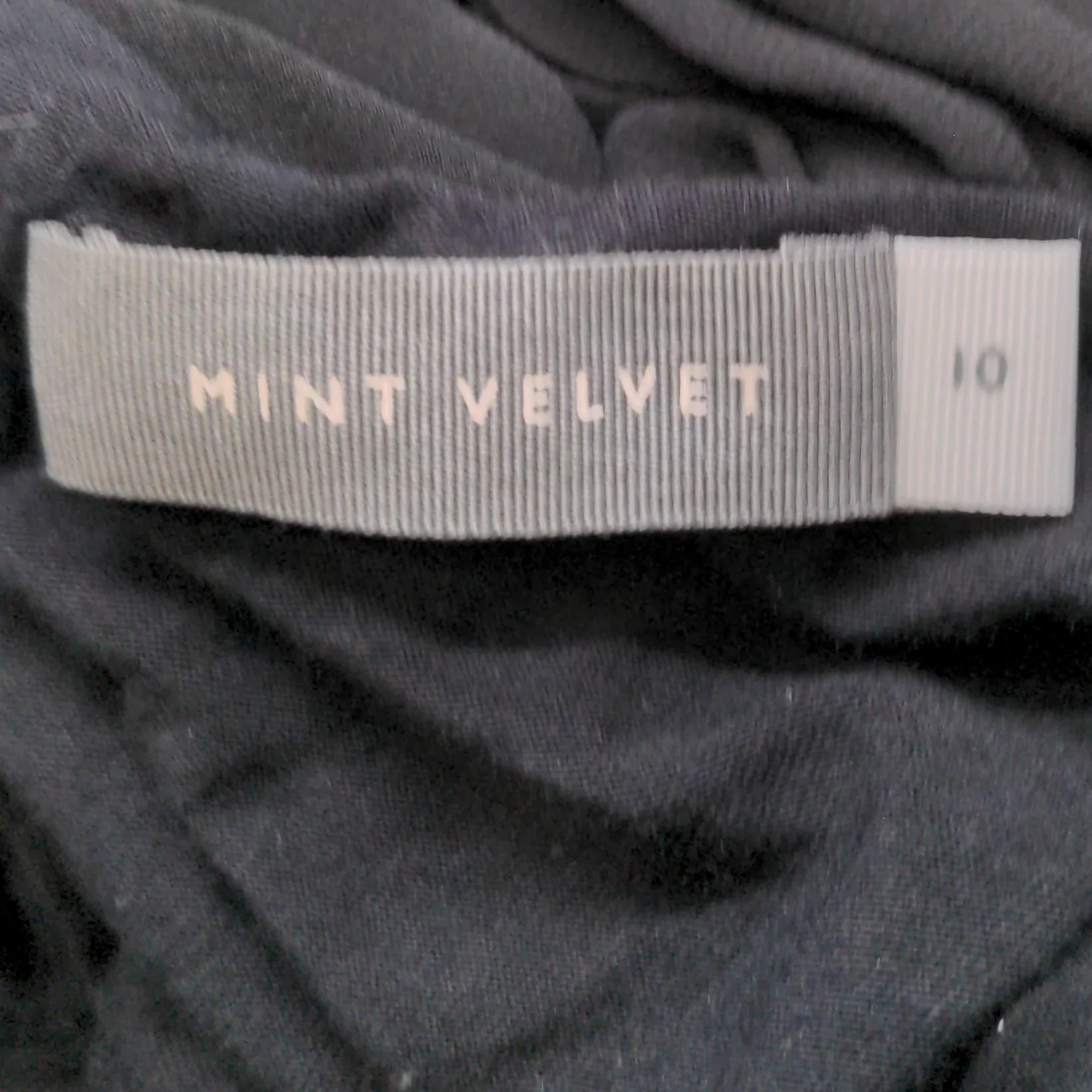Mint Velvet Women's Top UK 10 Black 100% Polyester Long Sleeve V-Neck Basic - Image 5