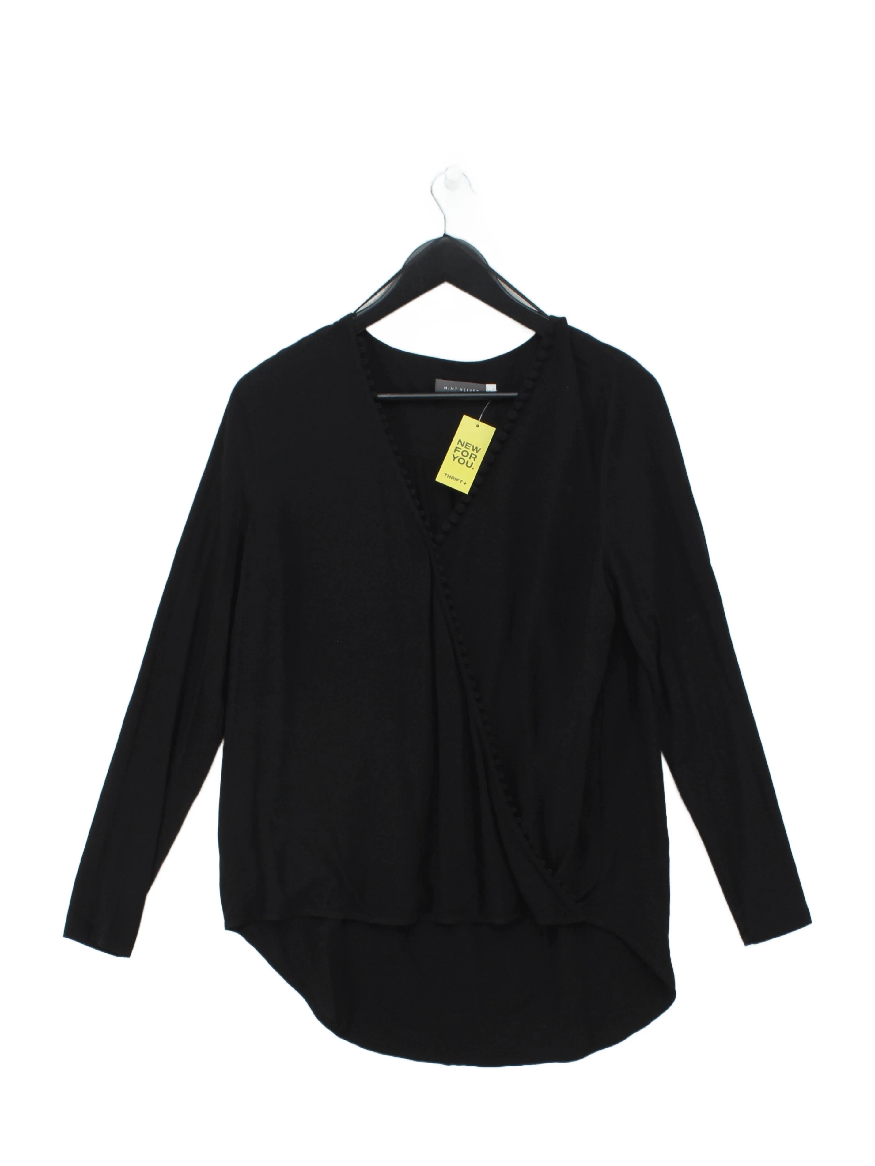 Mint Velvet Women's Top UK 12 Black Viscose with Elastane Basic