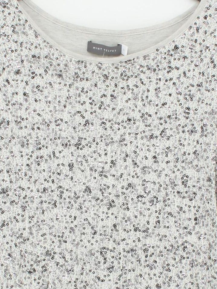 Mint Velvet Women's Top UK 12 Grey Polyester with Viscose Basic - Image 3