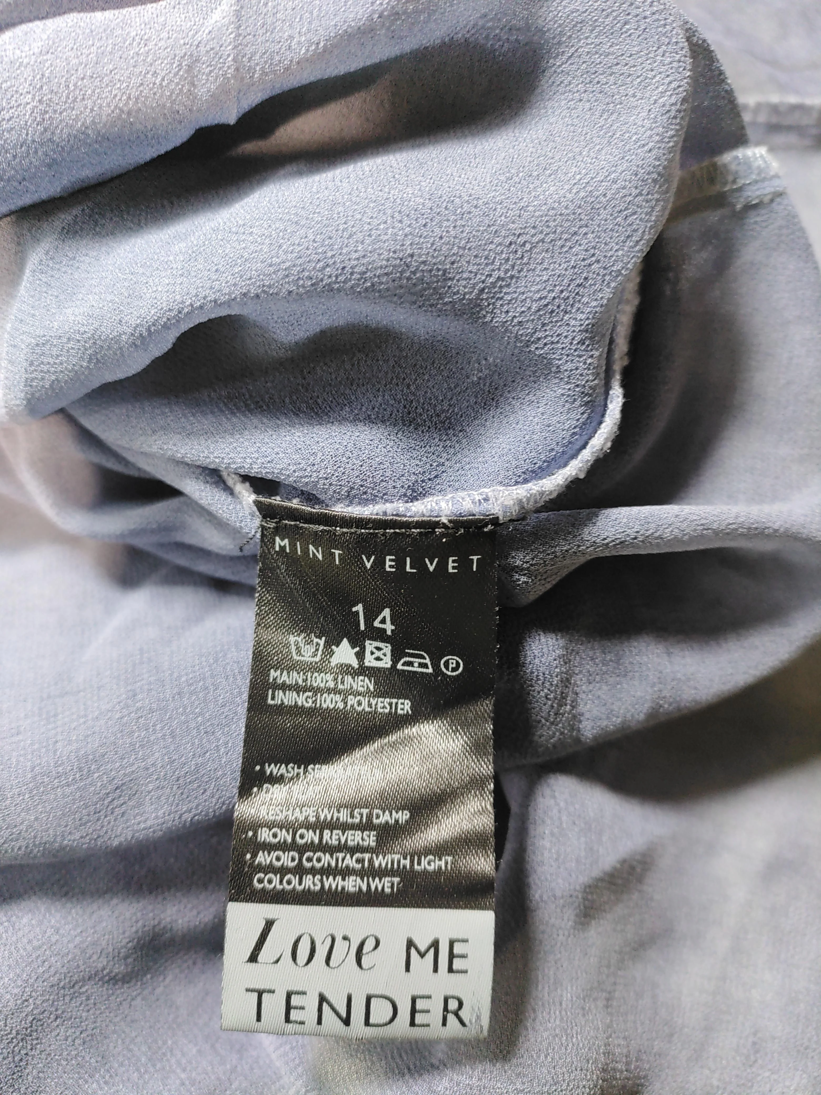 Mint Velvet Women's Top UK 14 Grey Linen with Polyester Jersey - Image 7