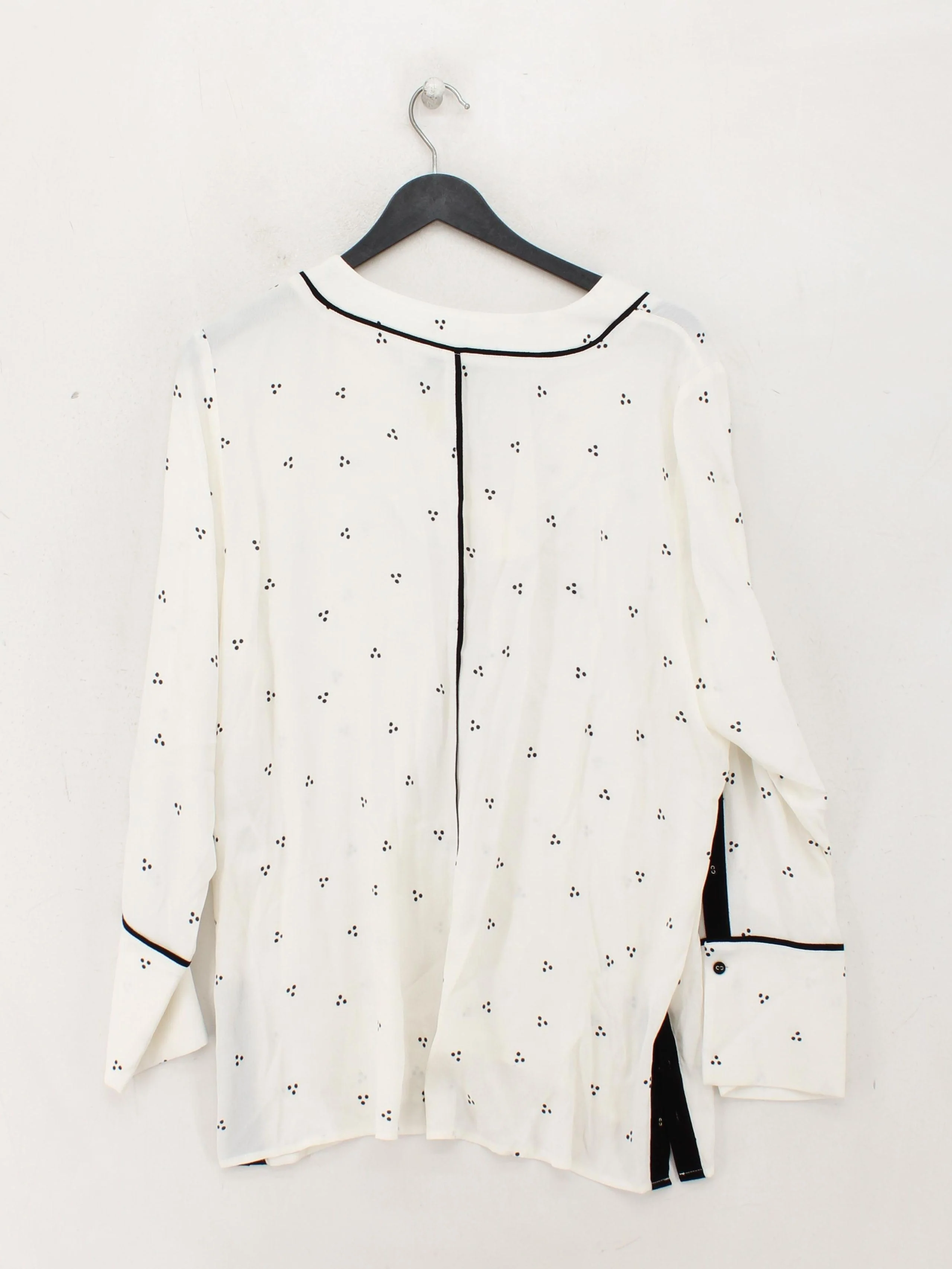 Mint Velvet Women's Top UK 16 White 100% Viscose Long Sleeve V-Neck Basic - Image 2