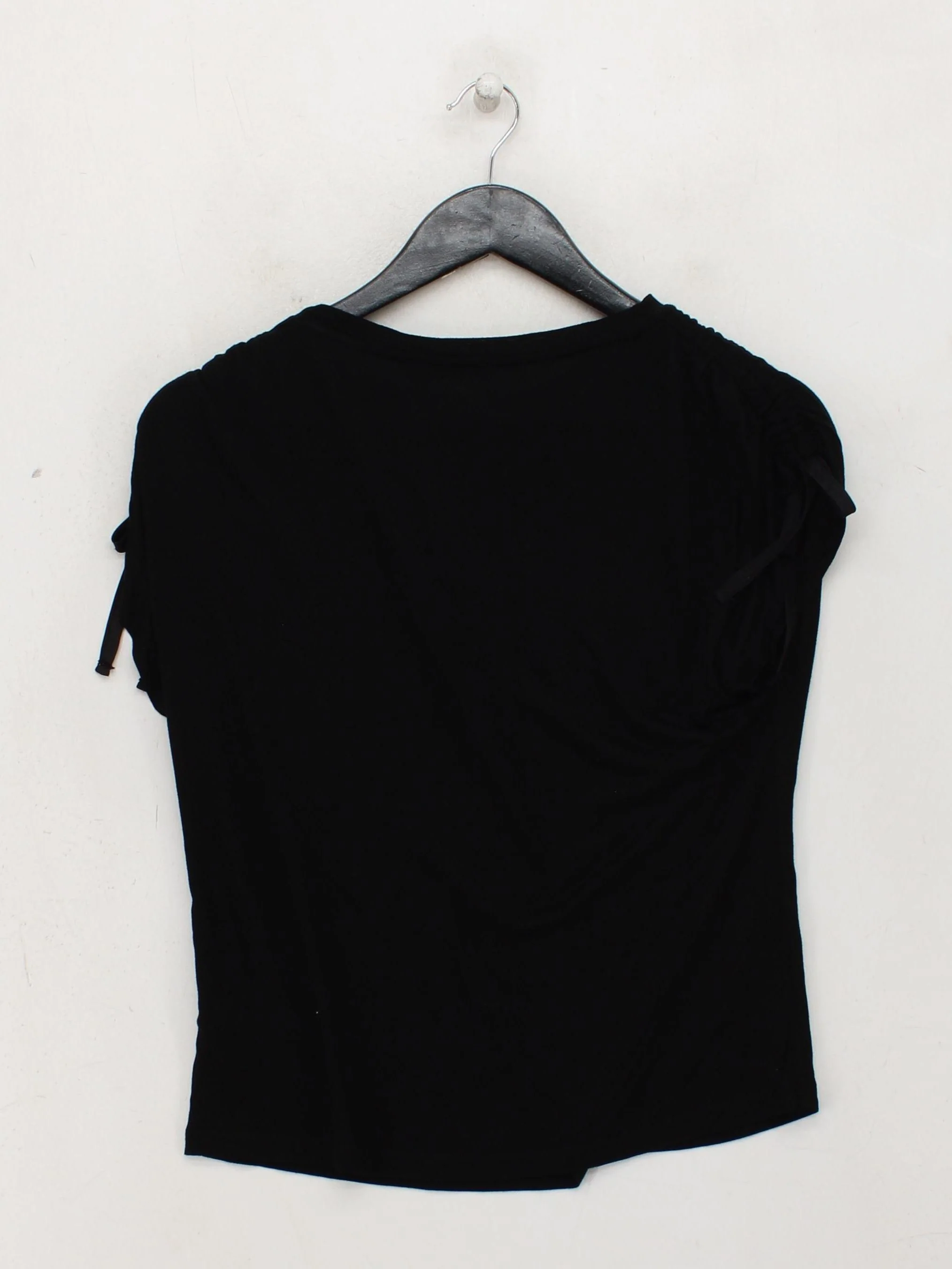 Mint Velvet Women's Top UK 6 Black 100% Viscose Short Sleeve Round Neck Basic - Image 2