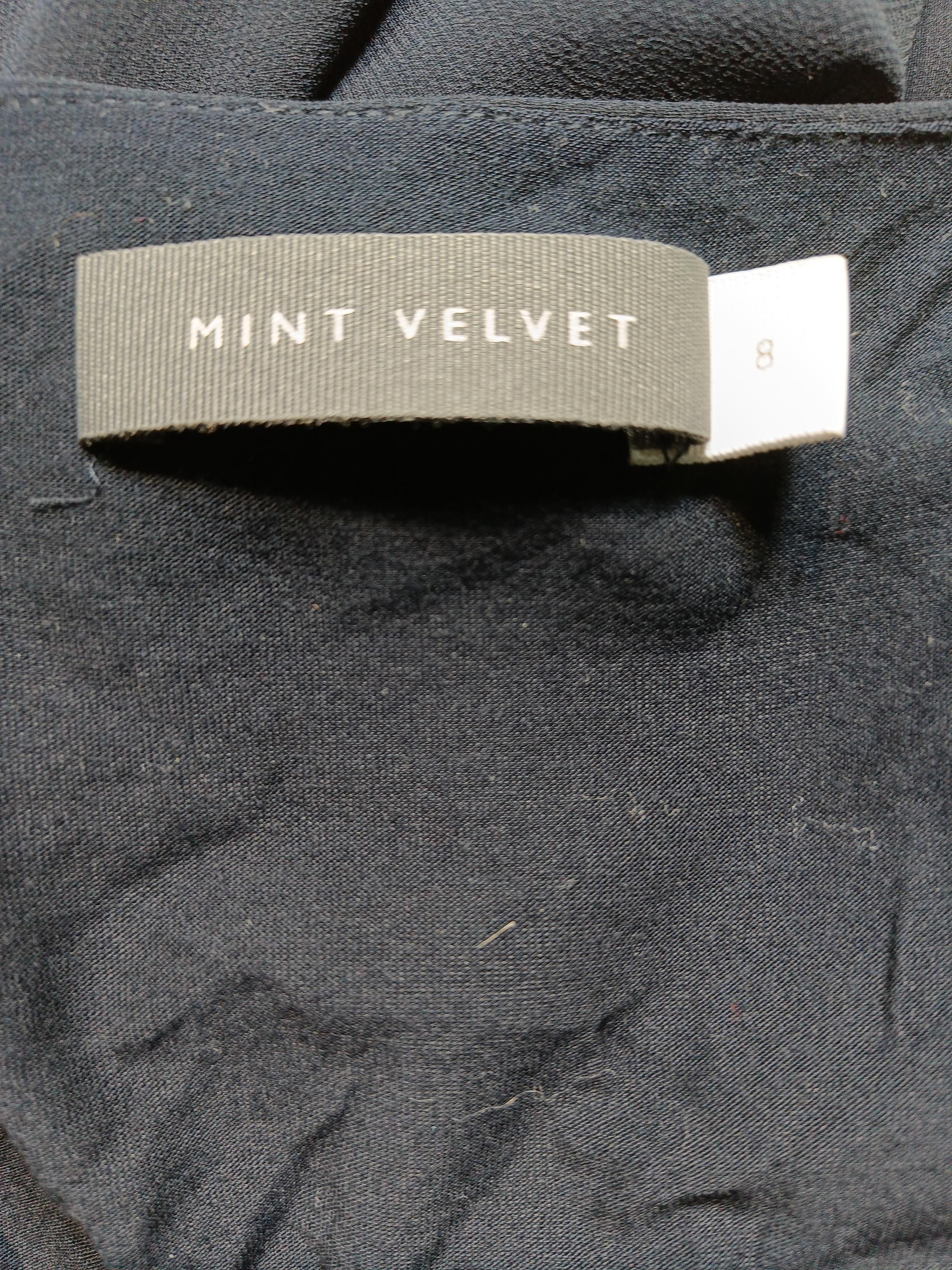 Mint Velvet Women's Top UK 8 Black 100% Polyester Long Sleeve Round Neck Basic - Image 5