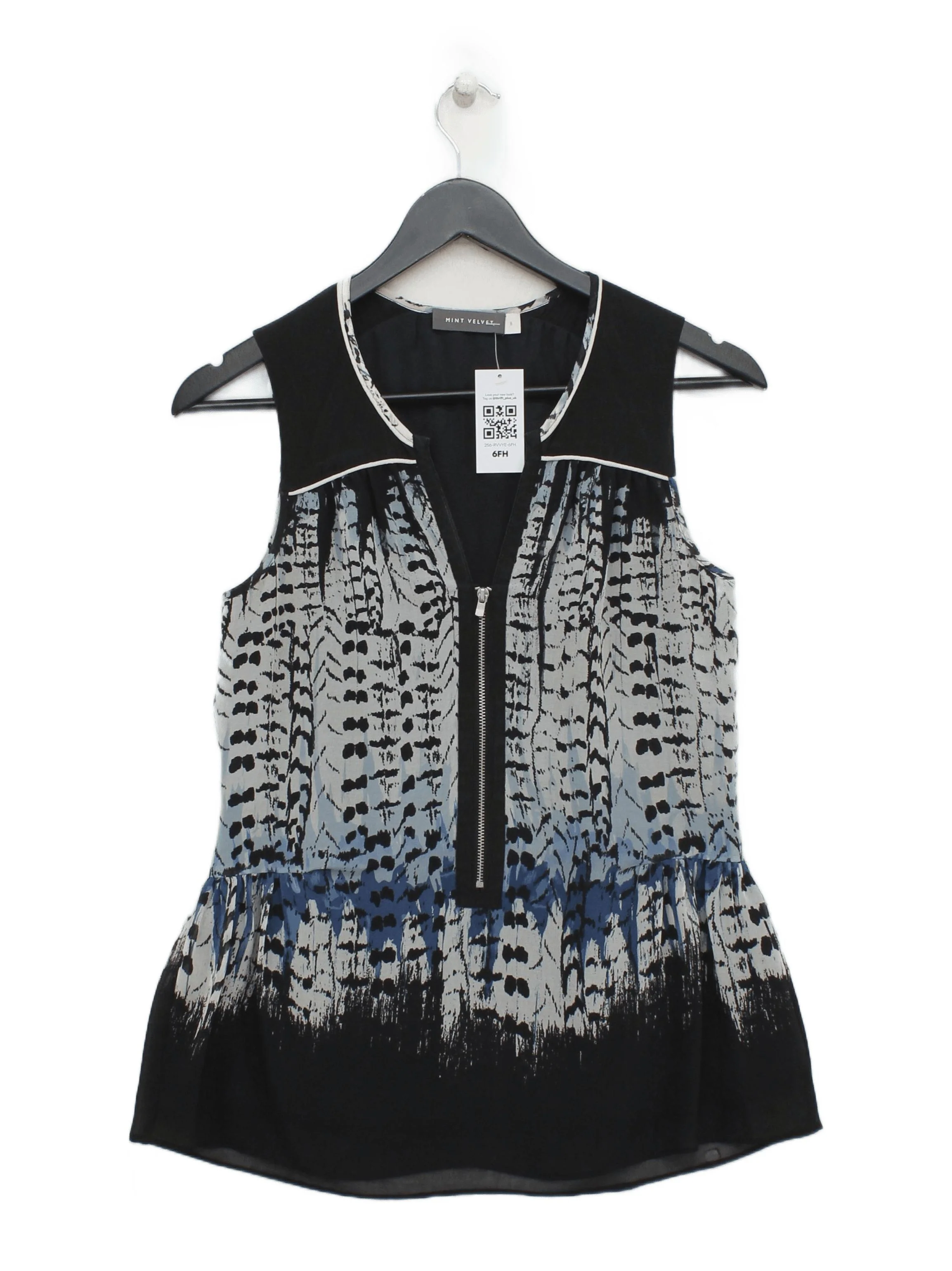 Mint Velvet Women's Top UK 8 Multi Polyester with Silk Basic