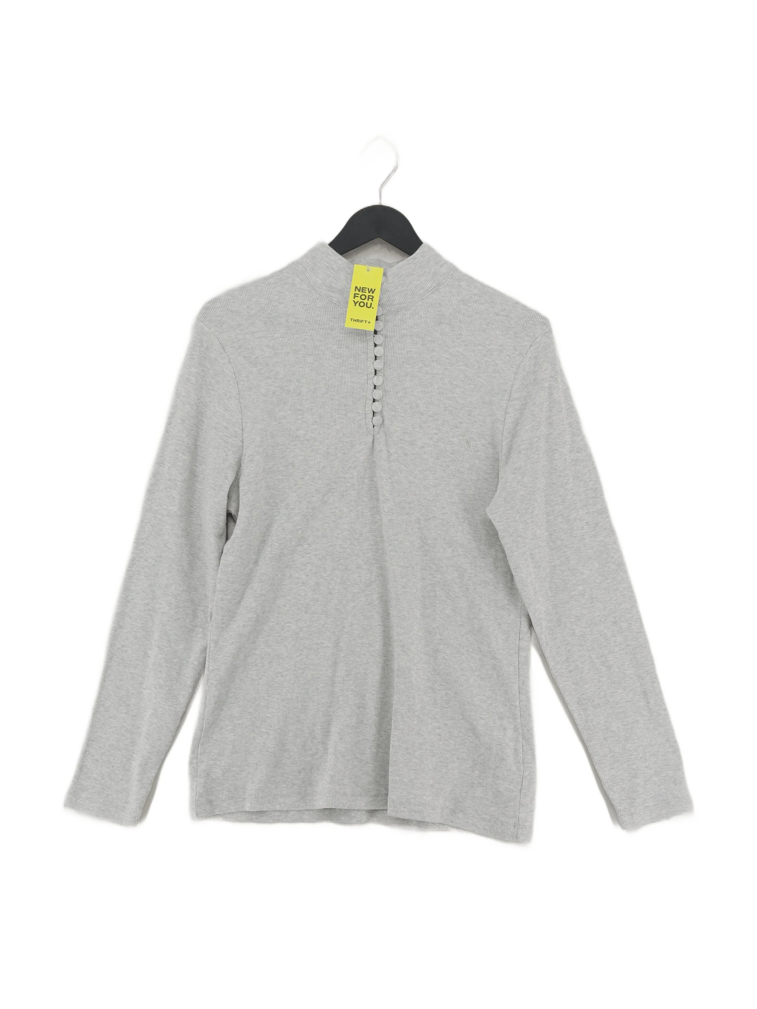 Mint Velvet Women's Top XL Grey Cotton with Polyester, Elastane Jersey