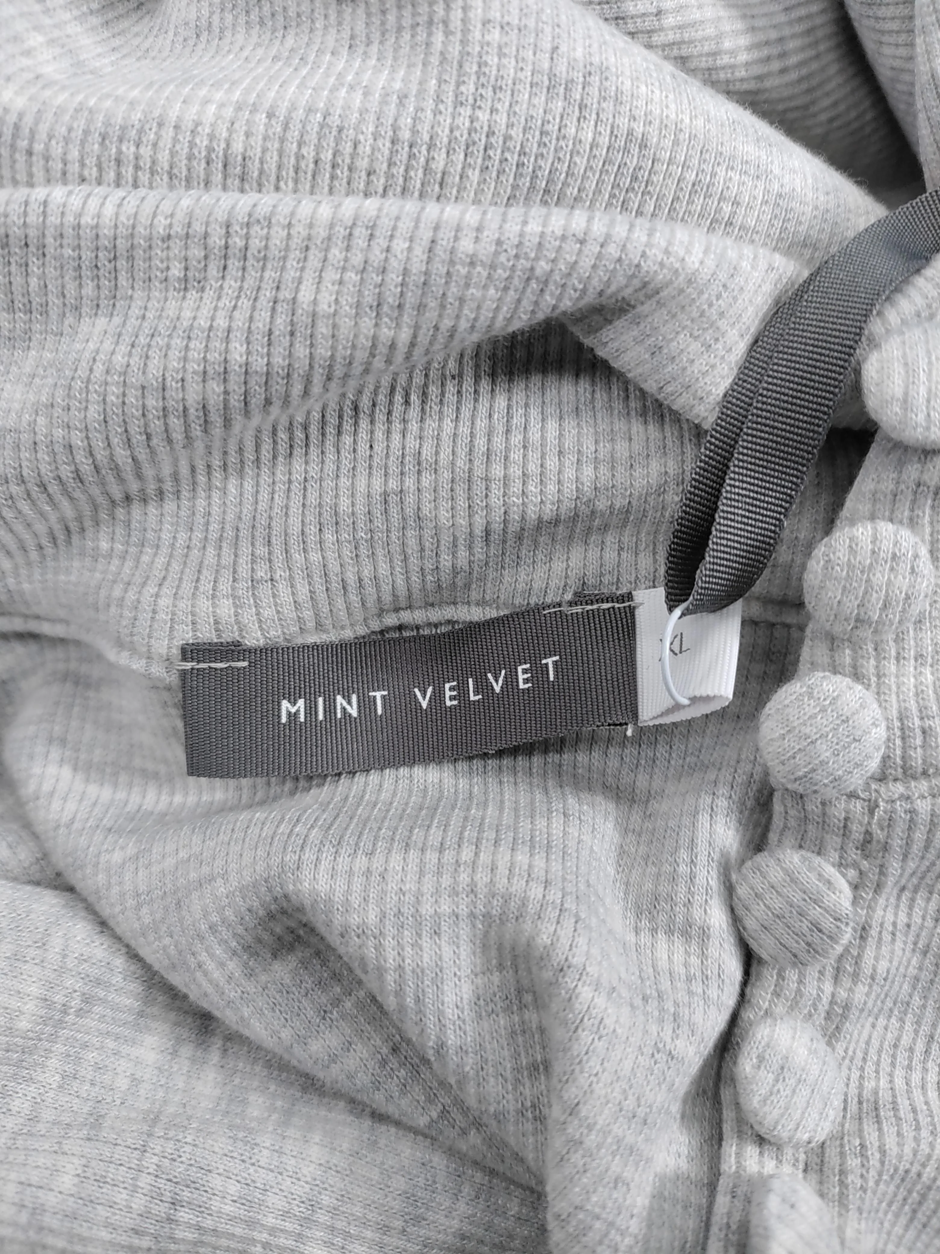 Mint Velvet Women's Top XL Grey Cotton with Polyester, Elastane Jersey - Image 5