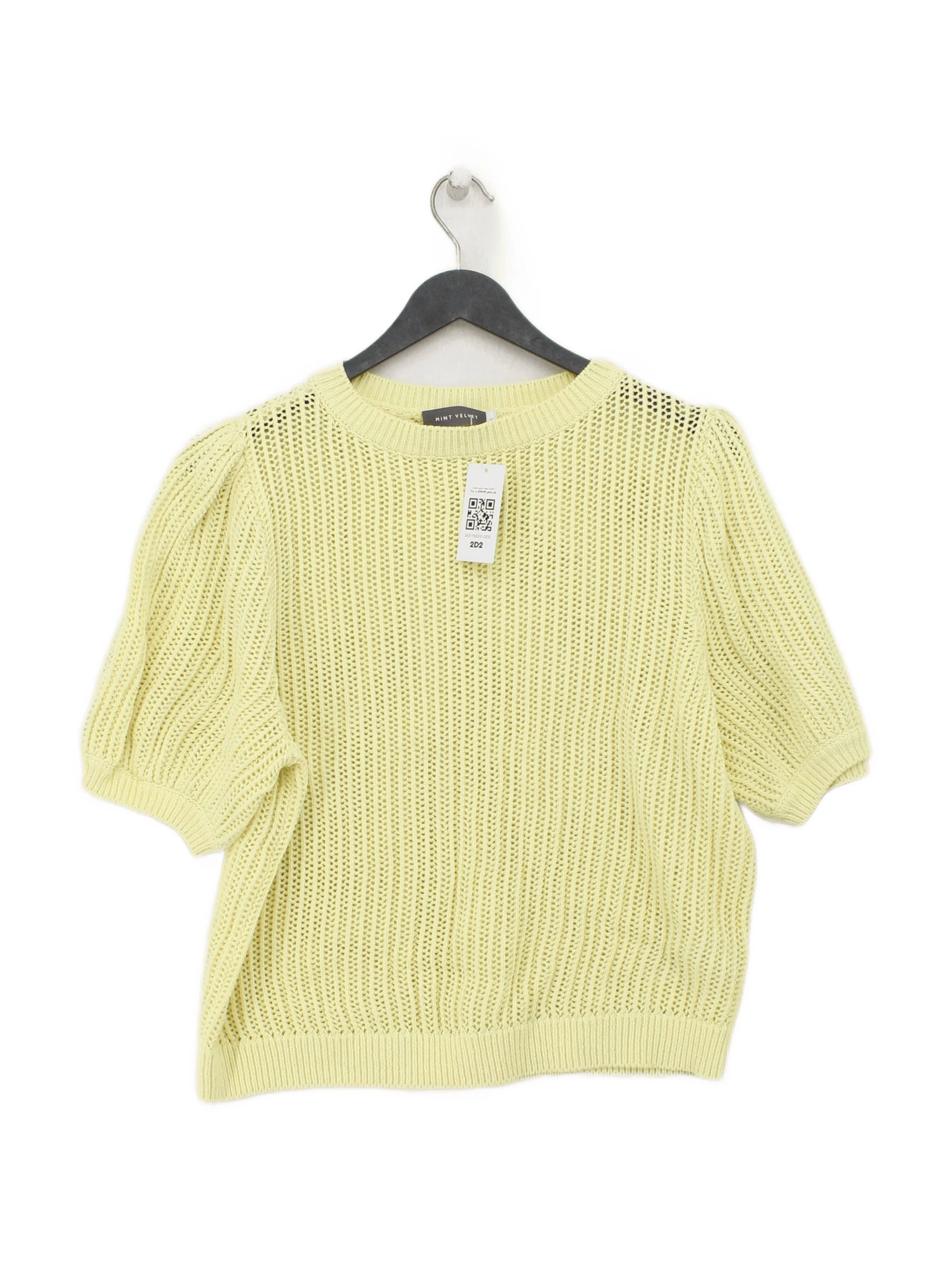 Mint Velvet Women's Top XL Yellow Cotton with Acrylic Basic