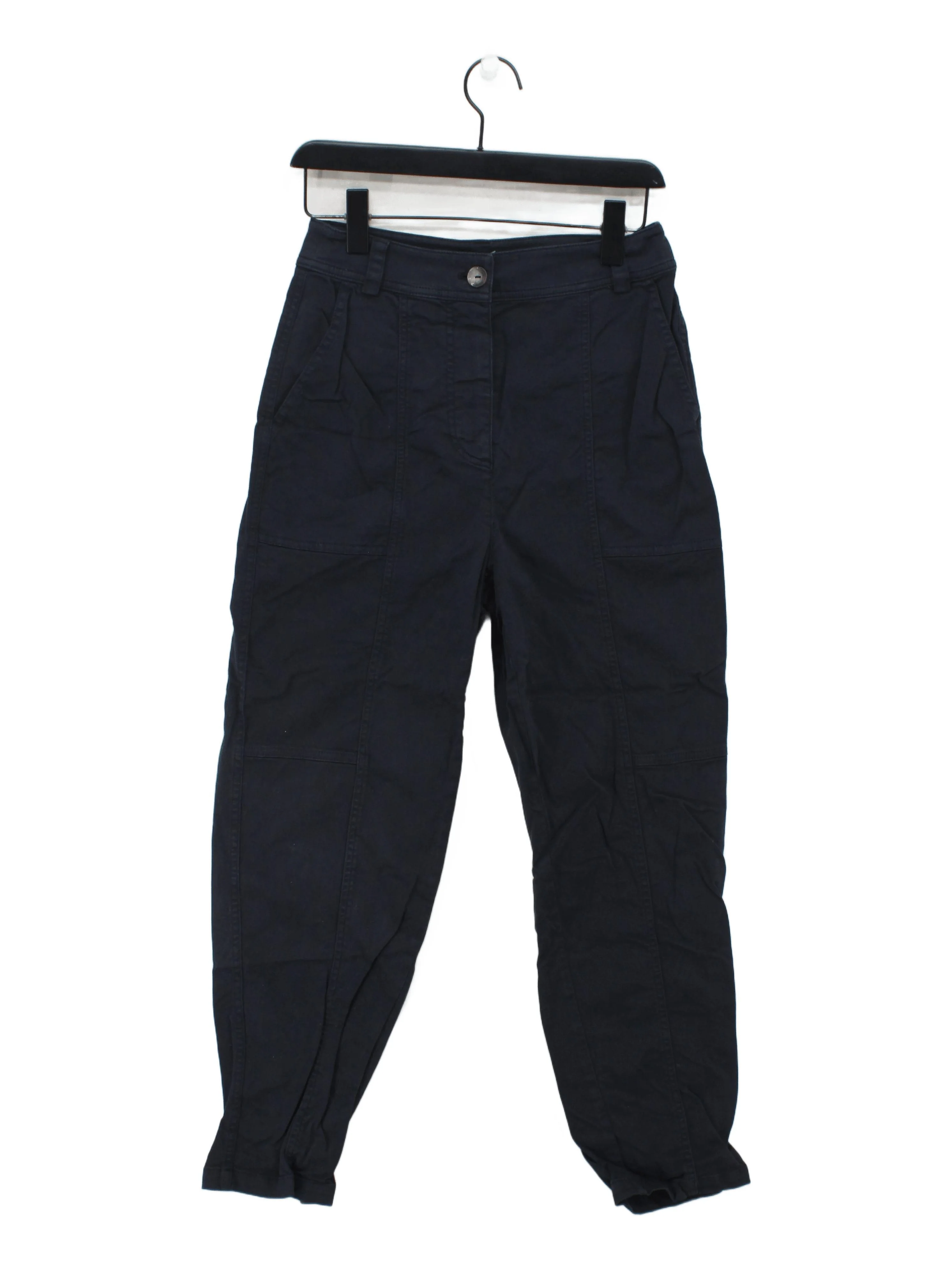 Mint Velvet Women's Trousers S Blue Cotton with Elastane Tapered Chino