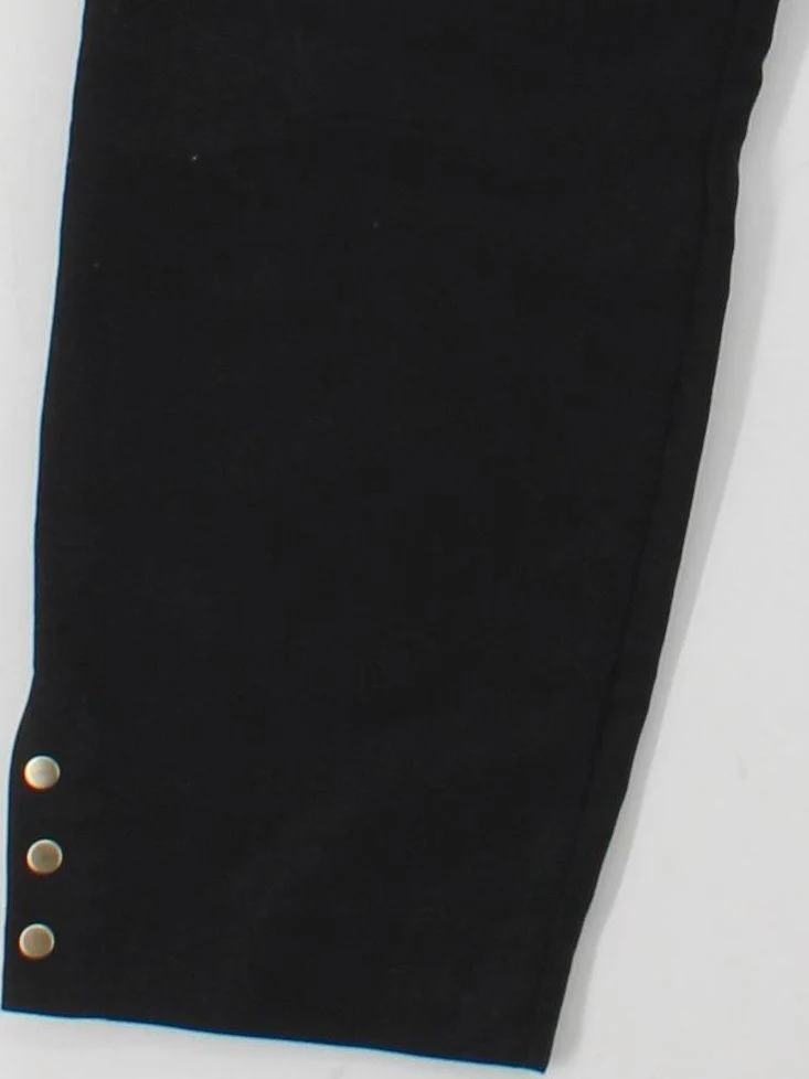 Mint Velvet Women's Trousers UK 10 Black Cotton with Elastane Straight Cropped - Image 4