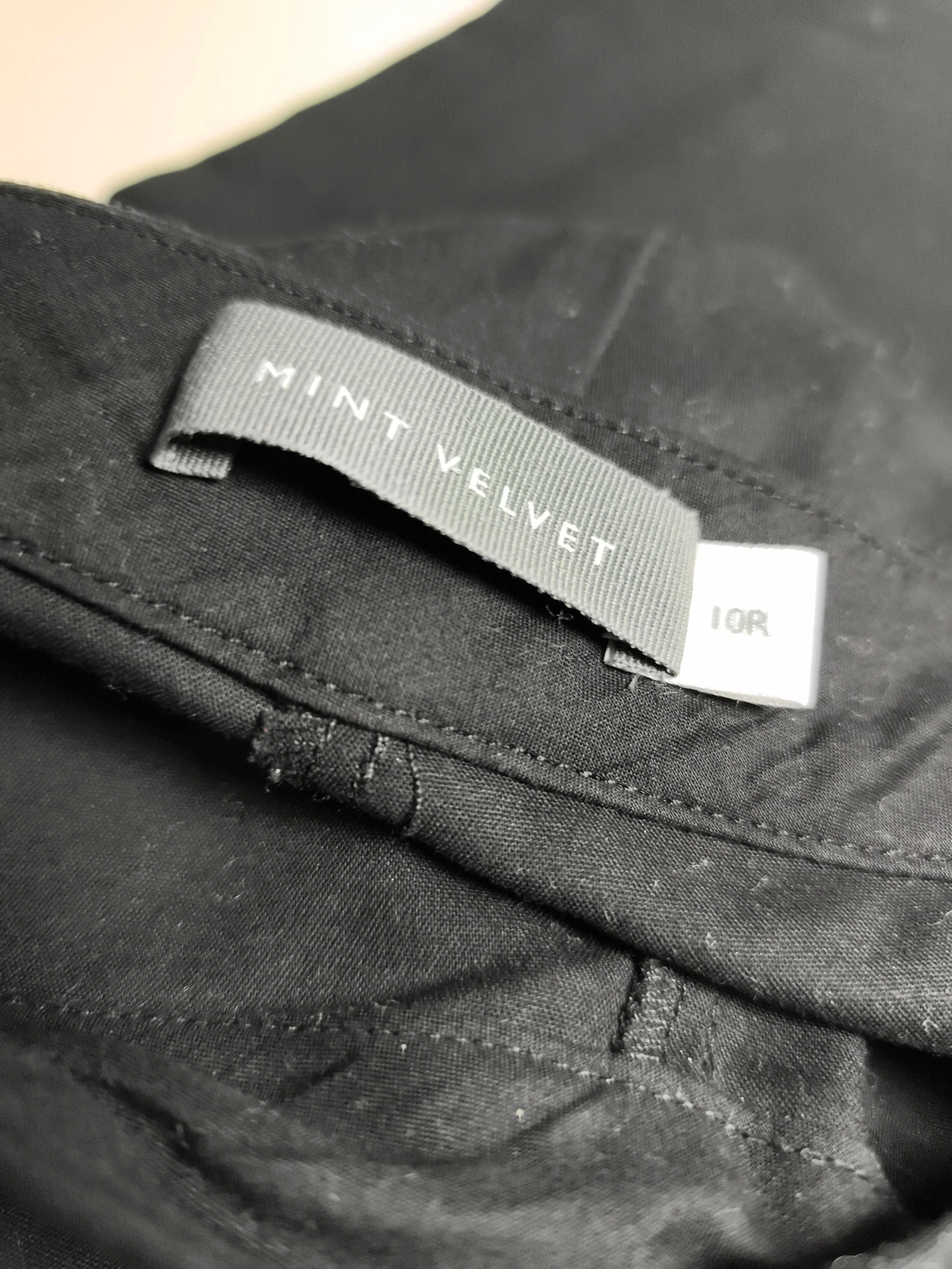 Mint Velvet Women's Trousers UK 10 Black Cotton with Elastane Straight Cropped - Image 5