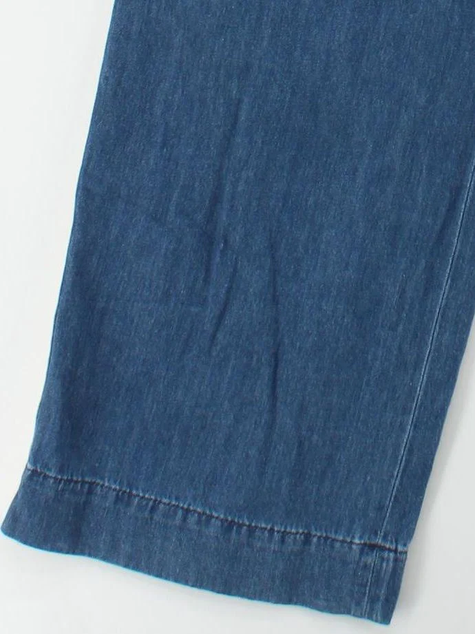 Mint Velvet Women's Trousers UK 10 Blue 100% Cotton Wide-Leg Sweatpants - Image 4