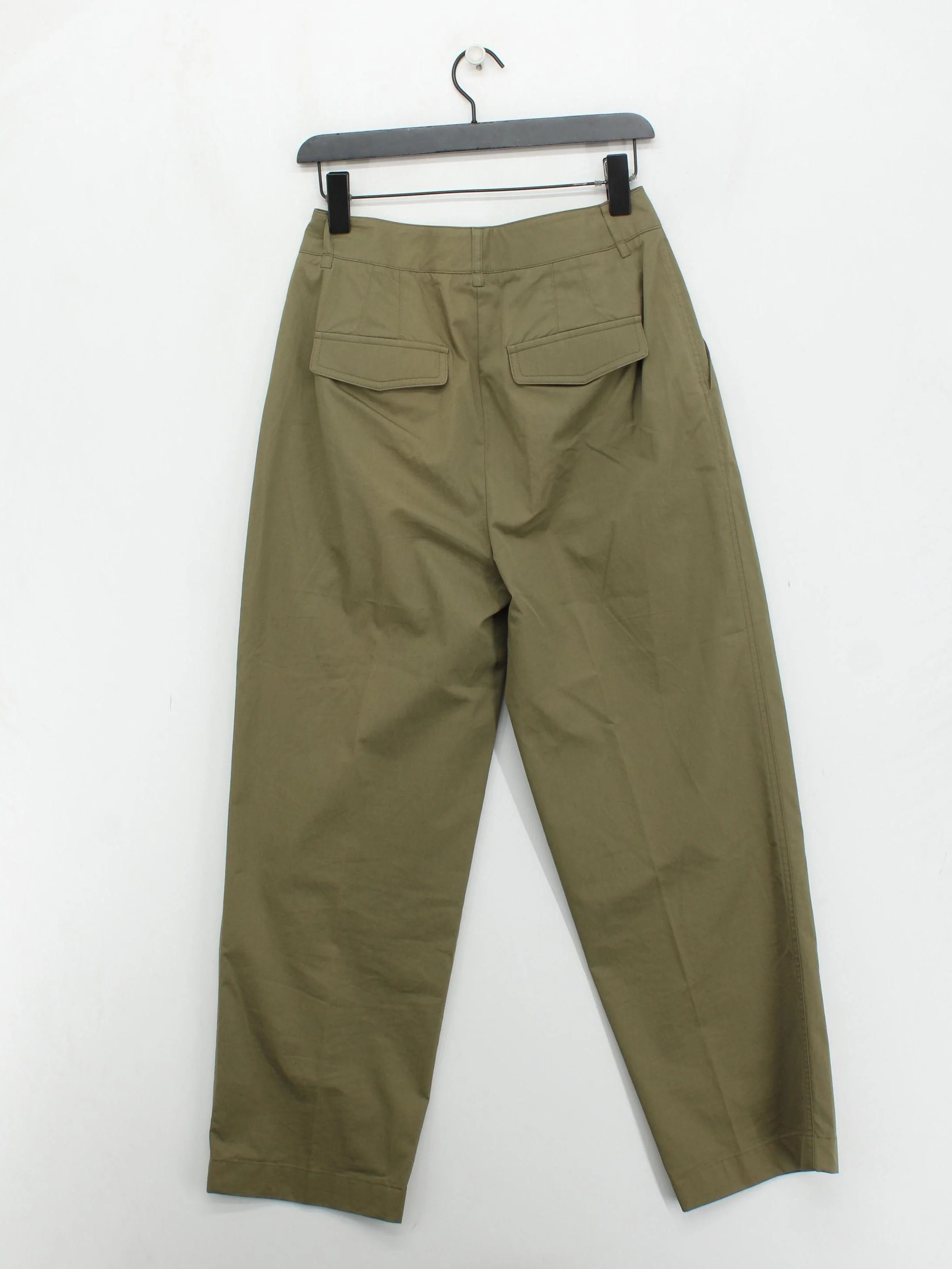 Mint Velvet Women's Trousers UK 10 Green 100% Cotton Wide-Leg Chino - Image 2
