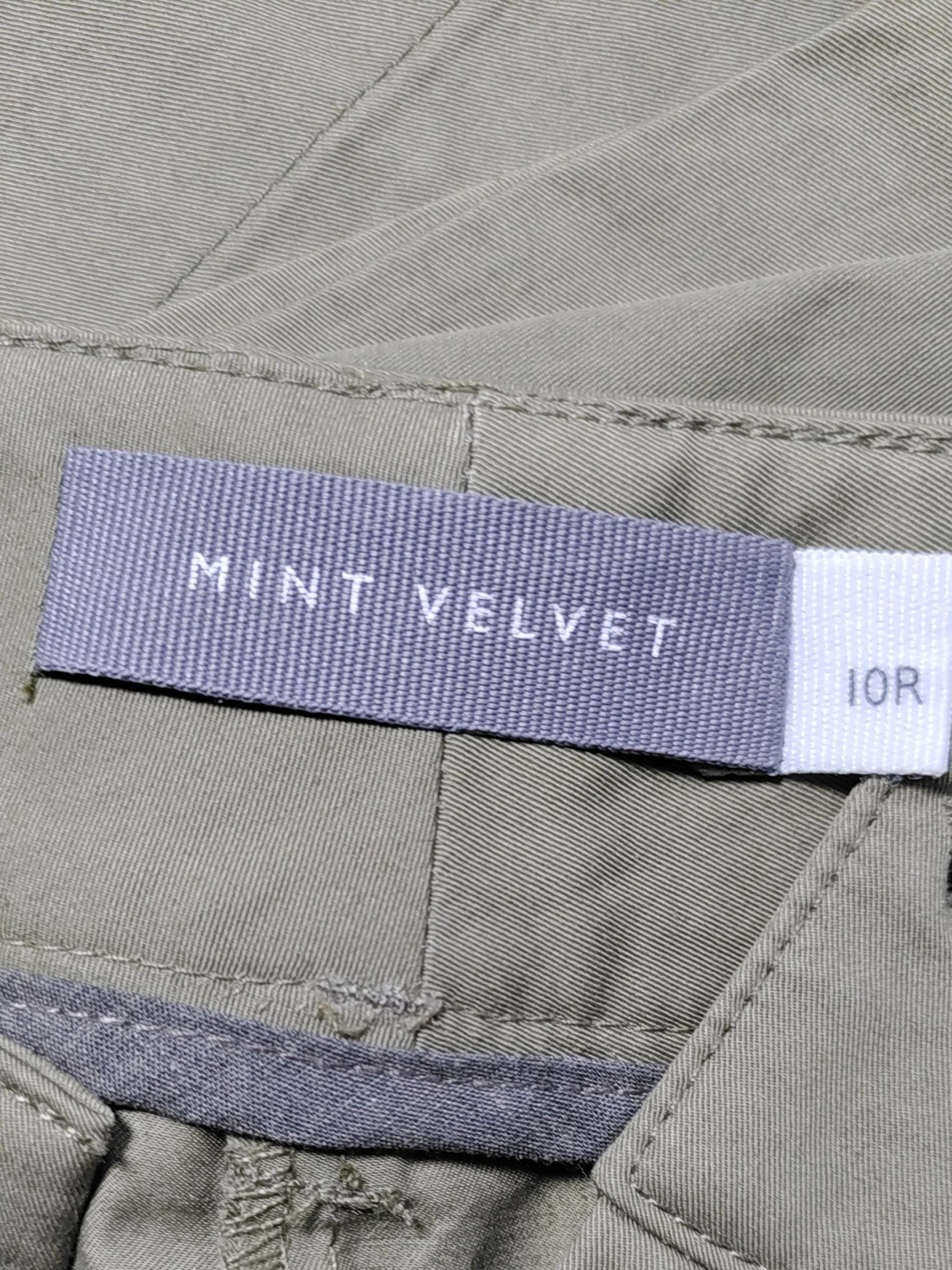 Mint Velvet Women's Trousers UK 10 Green 100% Cotton Wide-Leg Chino - Image 6