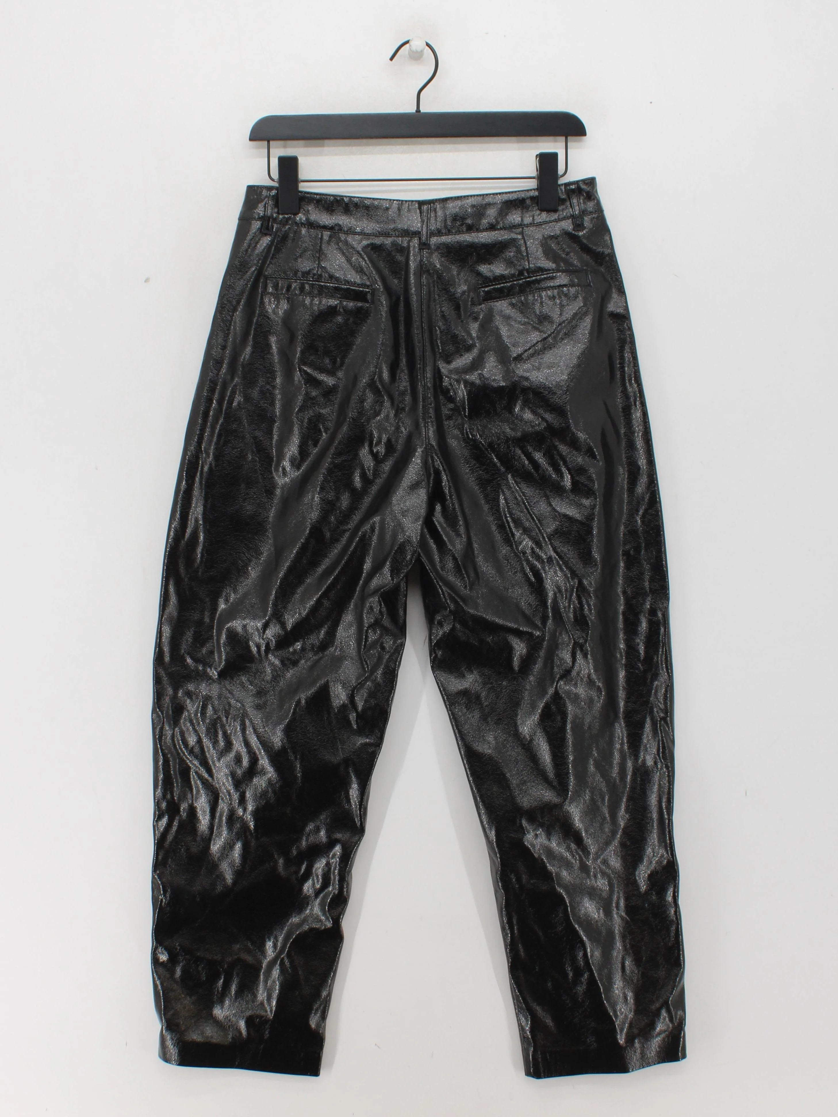 Mint Velvet Women's Trousers UK 12 Black 100% Polyester Tapered Cropped - Image 2