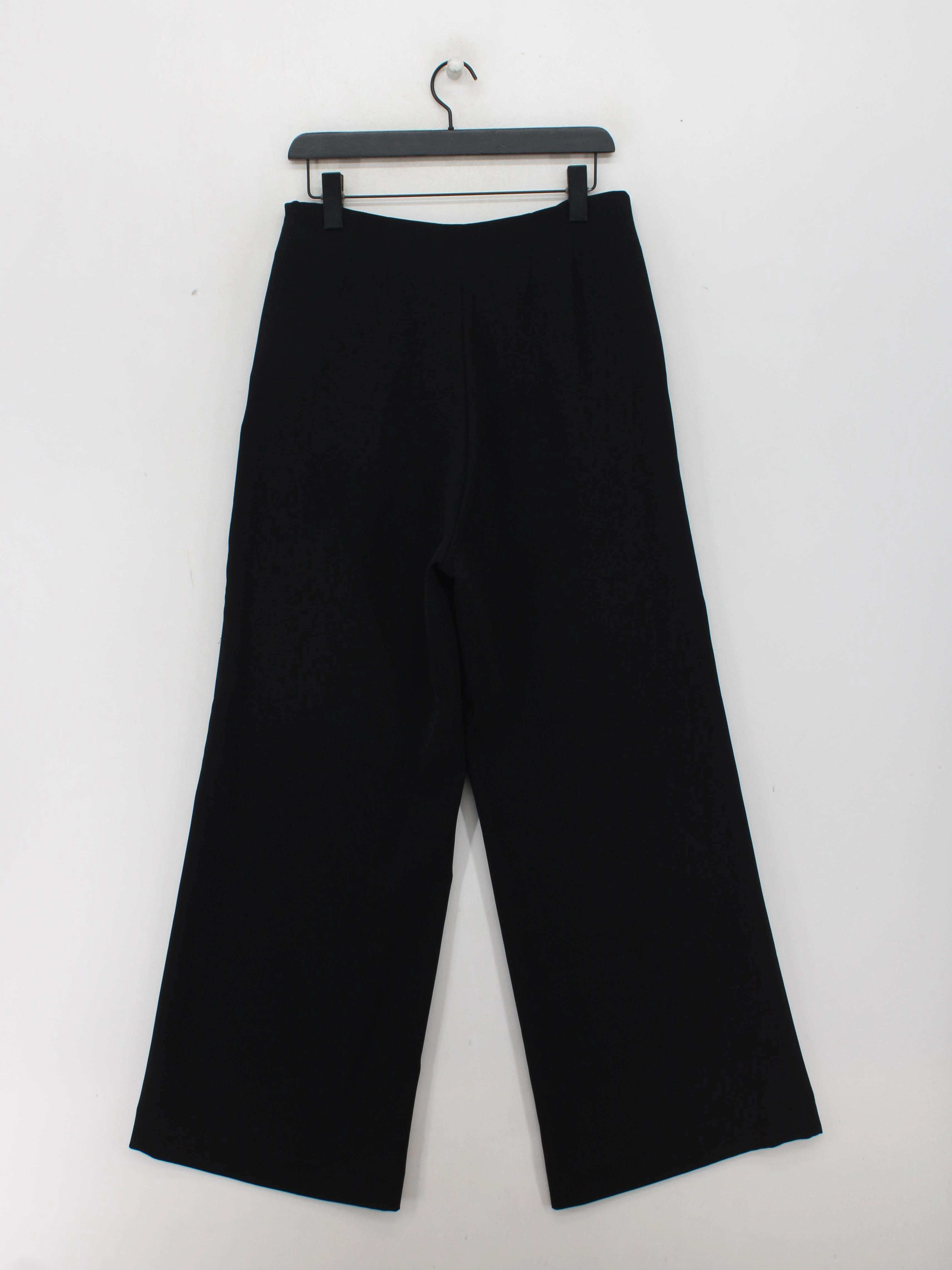 Mint Velvet Women's Trousers UK 12 Black 100% Polyester Wide-Leg Chino - Image 2