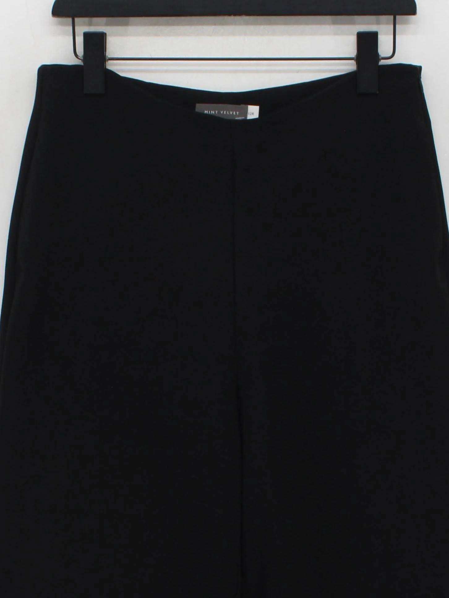 Mint Velvet Women's Trousers UK 12 Black 100% Polyester Wide-Leg Chino - Image 3
