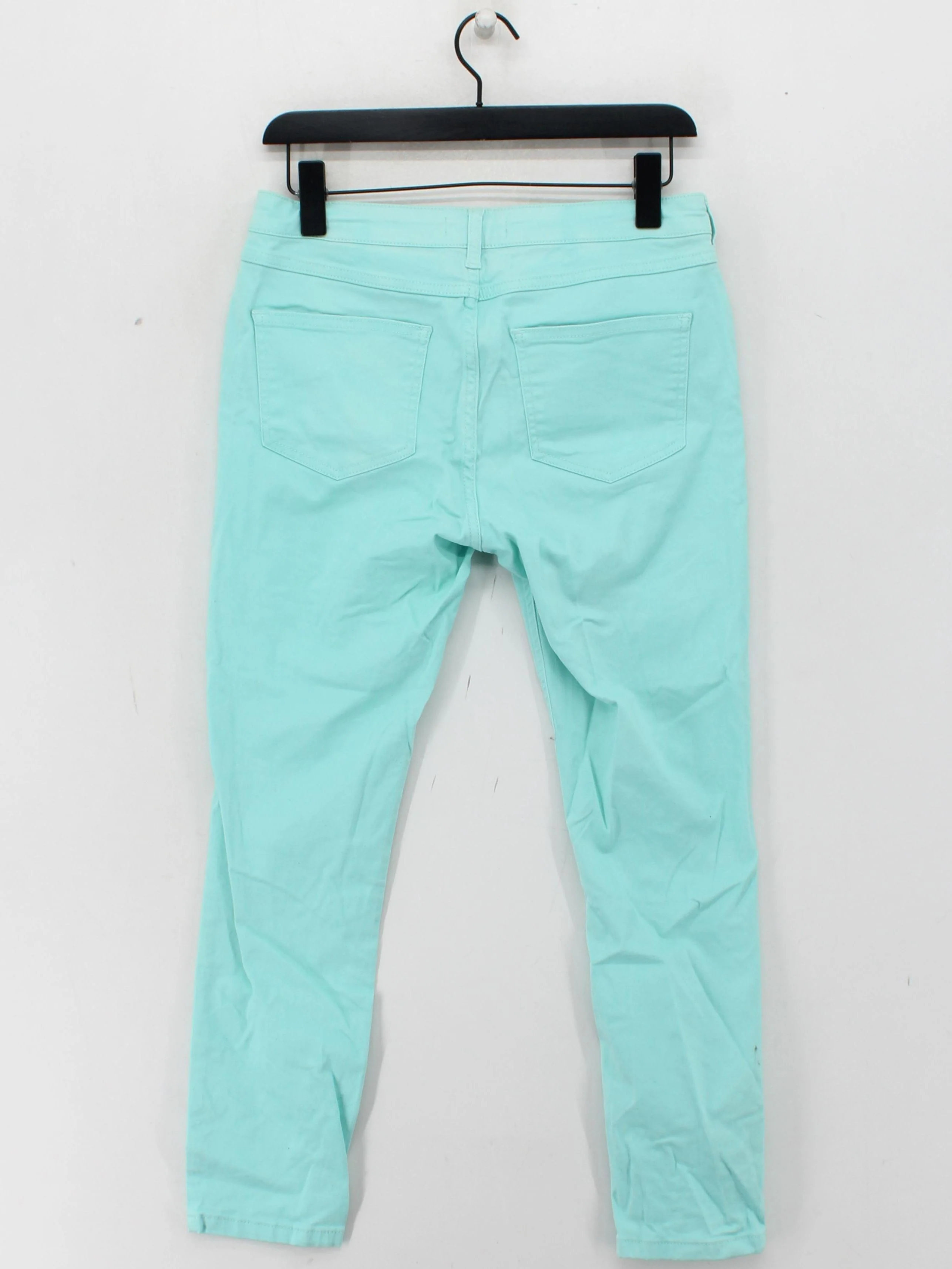 Mint Velvet Women's Trousers UK 12 Green Cotton with Elastane Skinny Cropped - Image 2