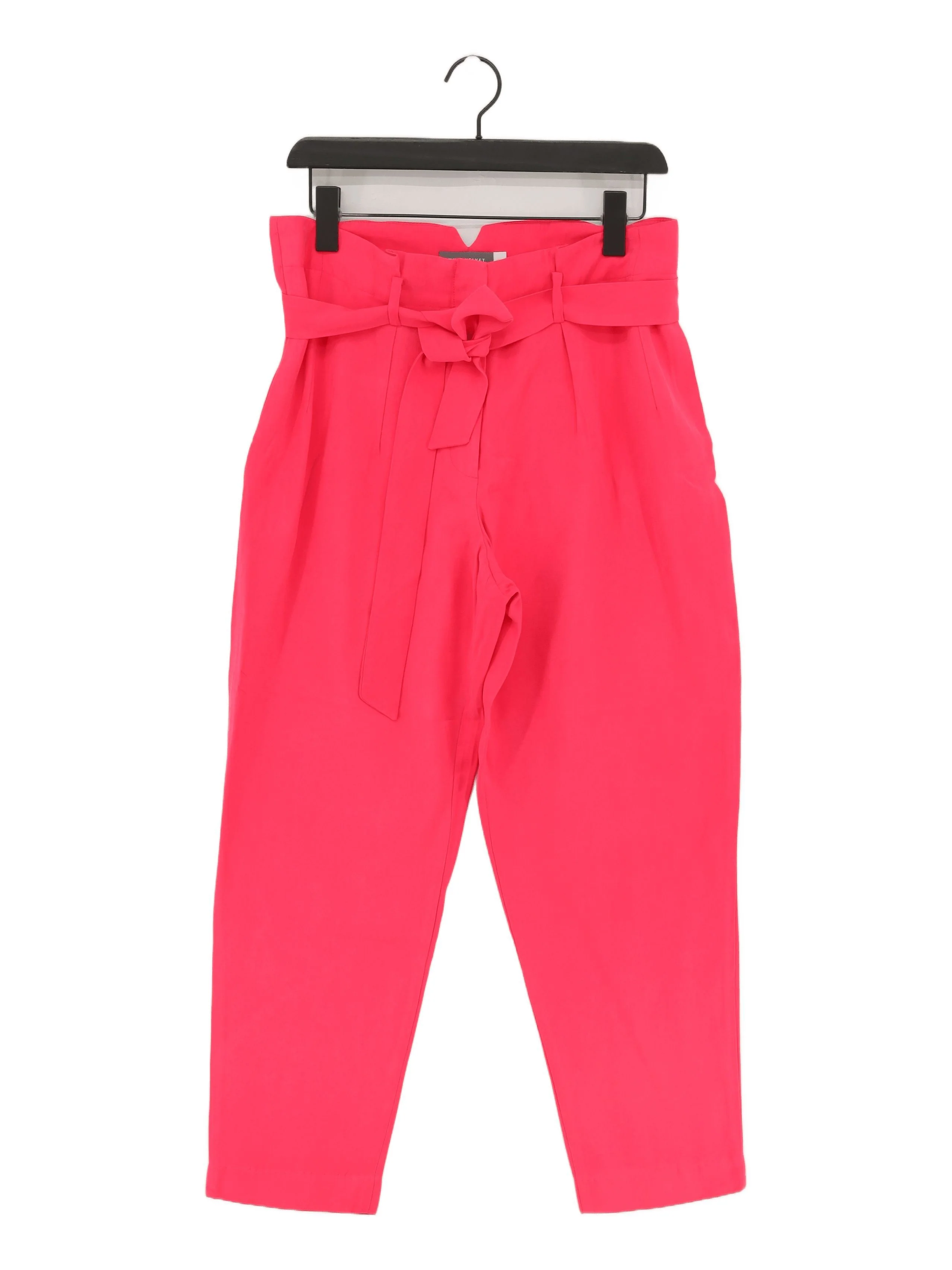 Mint Velvet Women's Trousers UK 12 Pink Viscose with Polyester Tapered Chino