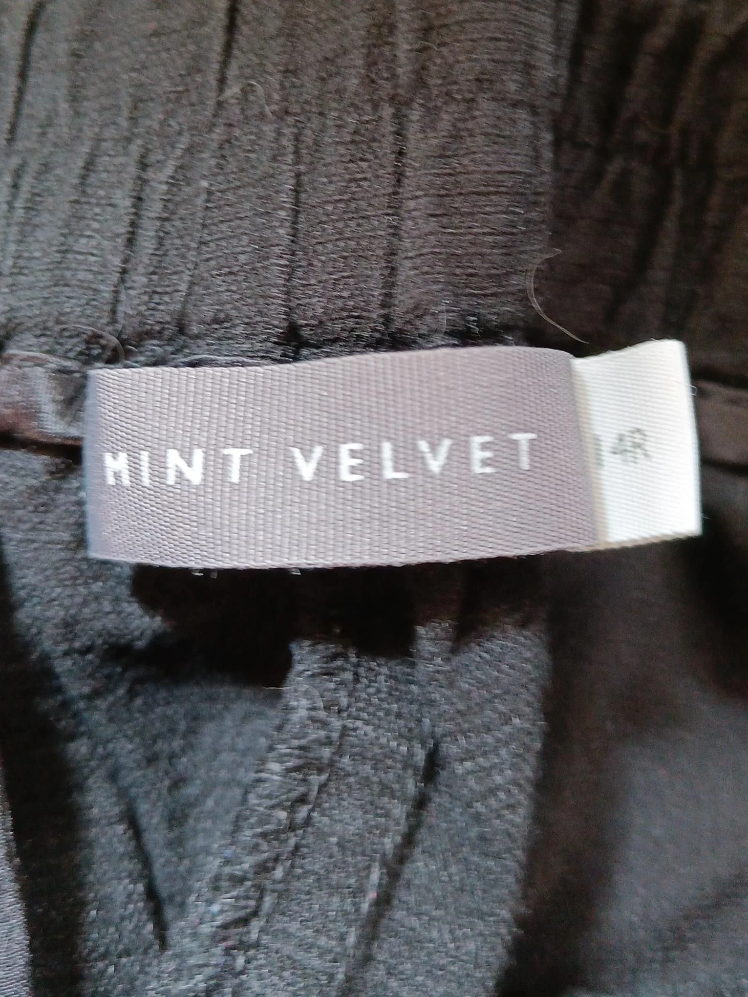 Mint Velvet Women's Trousers UK 14 Black Viscose with Polyamide Wide-Leg Chino - Image 5