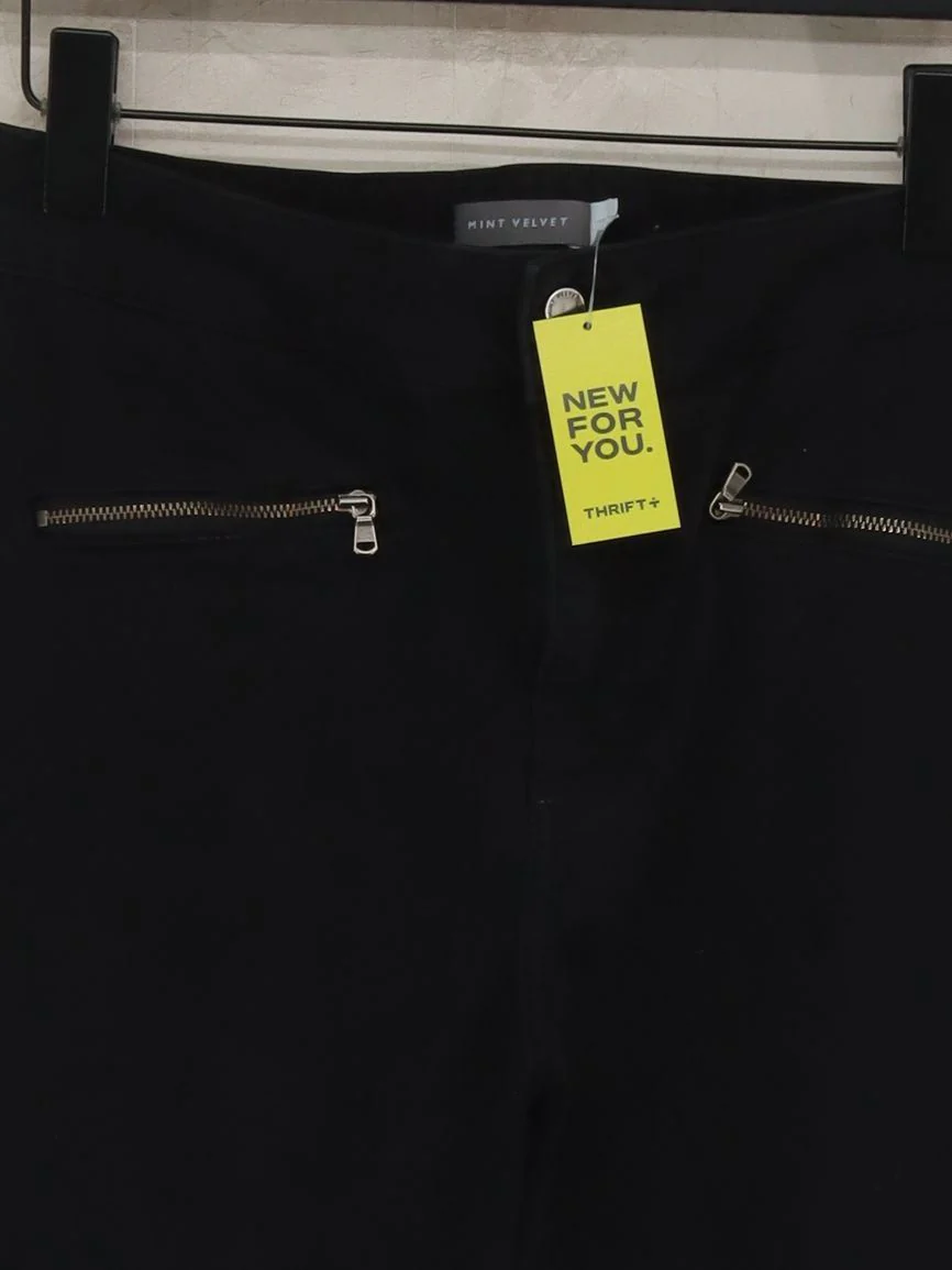 Mint Velvet Women's Trousers UK 16 Black Cotton with Elastane Skinny Chino - Image 3