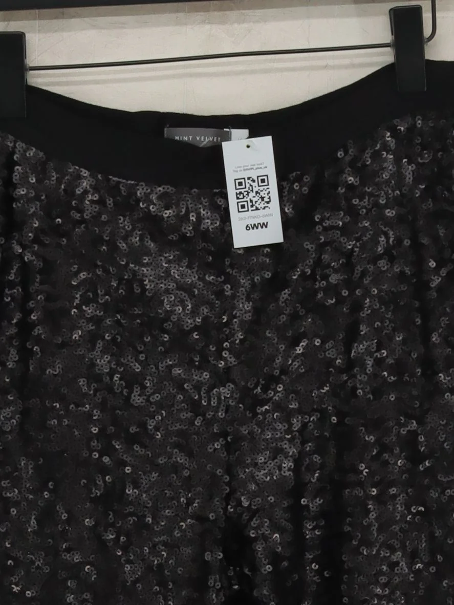 Mint Velvet Women's Trousers UK 16 Black Nylon with Viscose Tapered Chino - Image 3