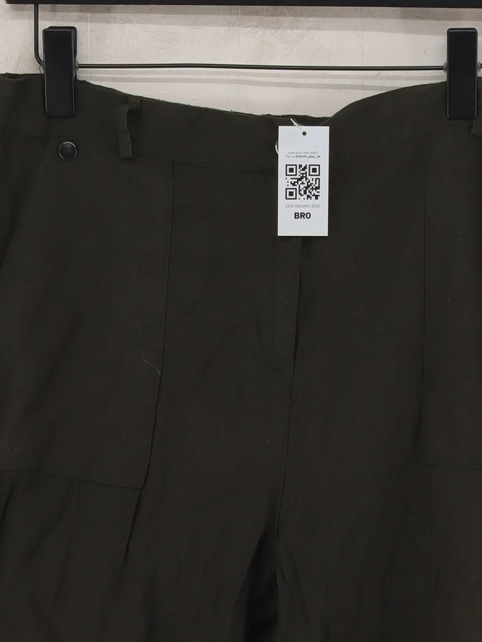 Mint Velvet Women's Trousers UK 16 Green Viscose with Polyamide Tapered Cropped - Image 3