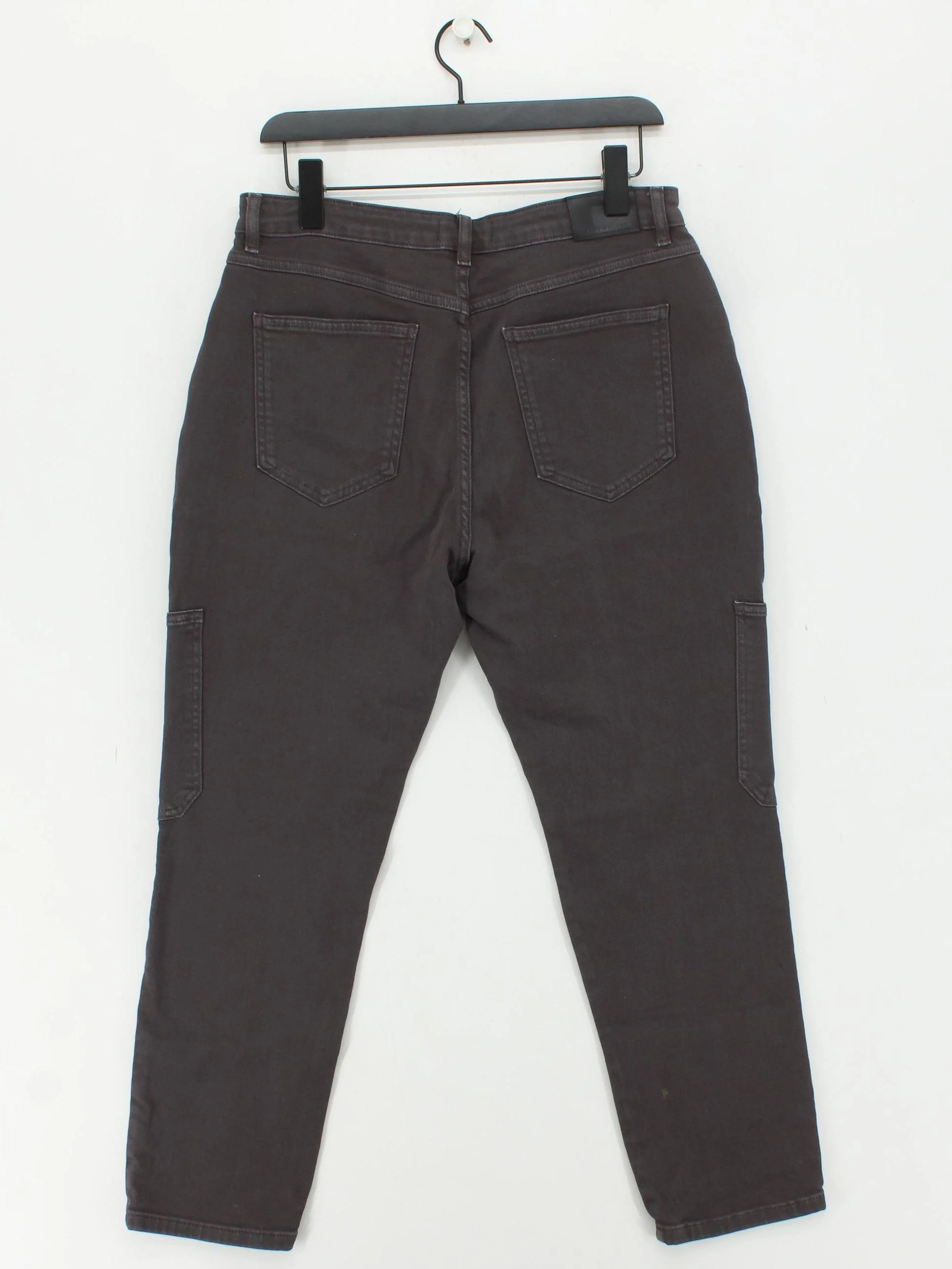 Mint Velvet Women's Trousers UK 16 Grey Cotton with Elastane, Animal Fur Cargo - Image 2