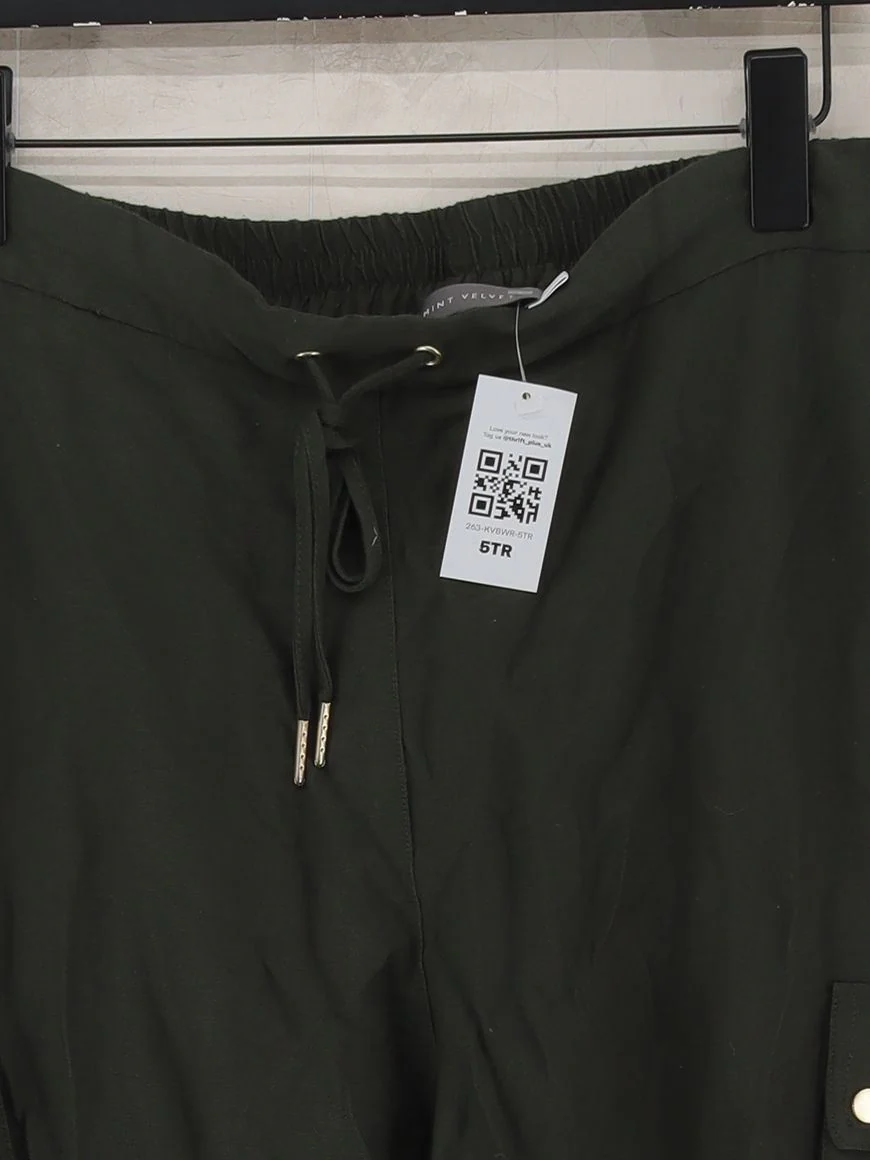 Mint Velvet Women's Trousers UK 18 Green Viscose with Polyamide Straight Cargo - Image 3