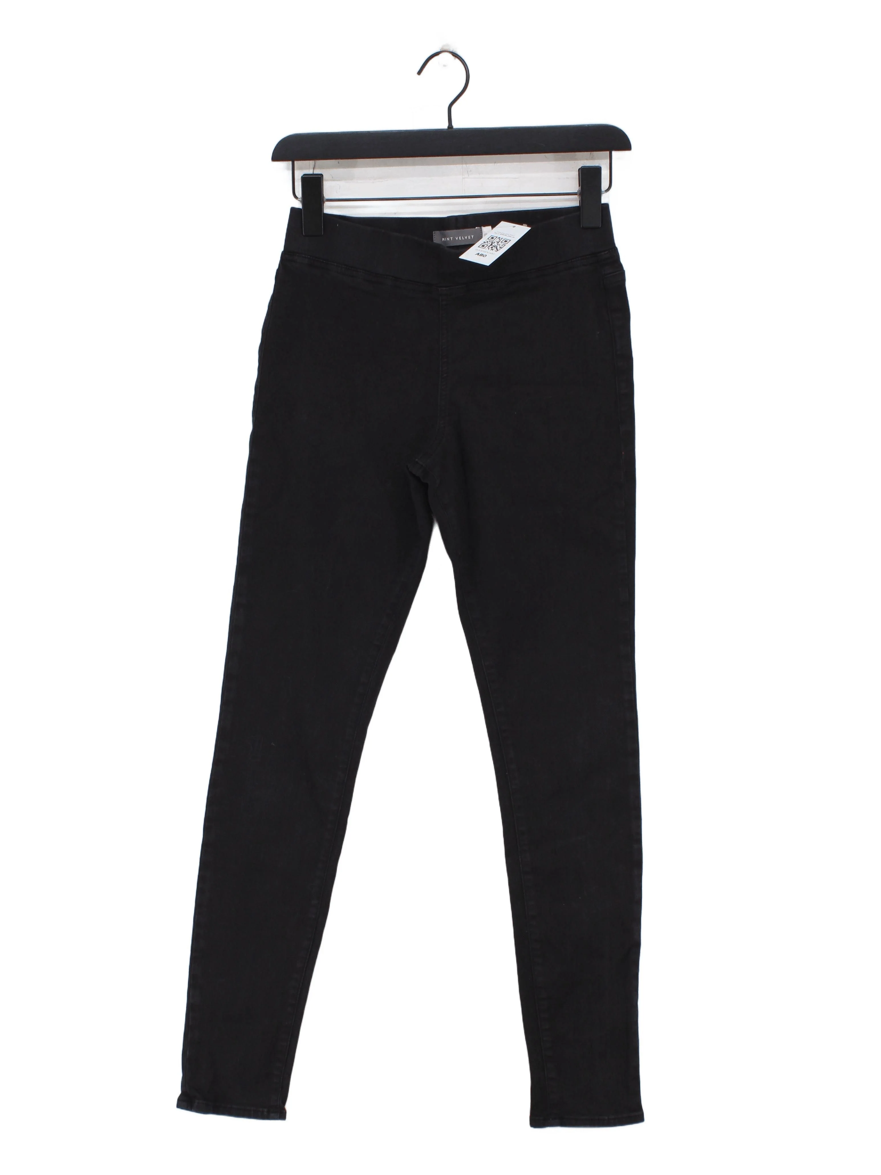 Mint Velvet Women's Trousers UK 8 Black Cotton with Elastane Skinny Chino