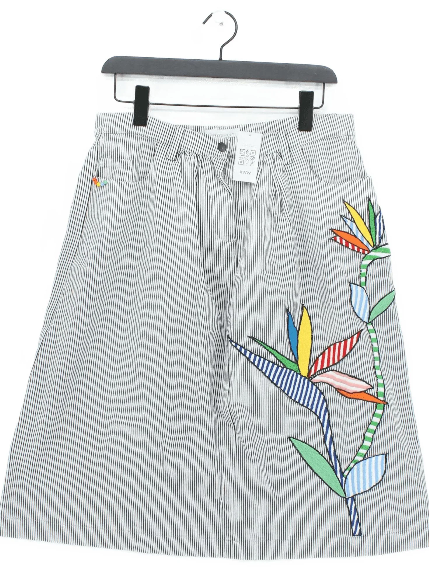 Mira Mikati Women's Midi Skirt S White Striped 100% Other Midi A-Line