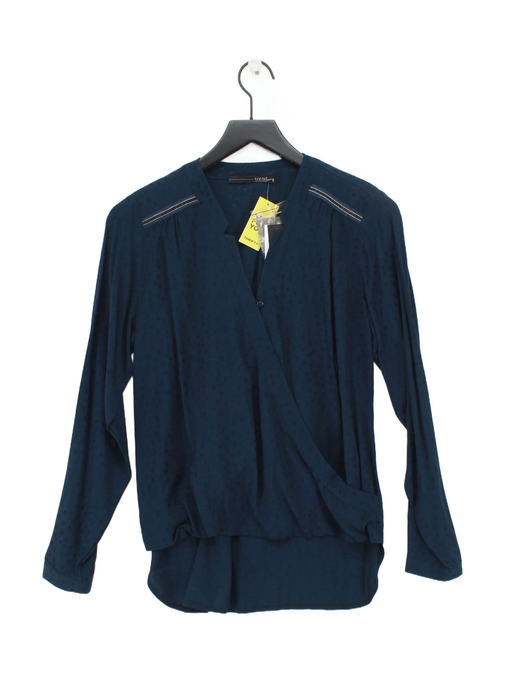 Miss By Captain Tortue Women's Blouse UK 10 Blue 100% Viscose Basic