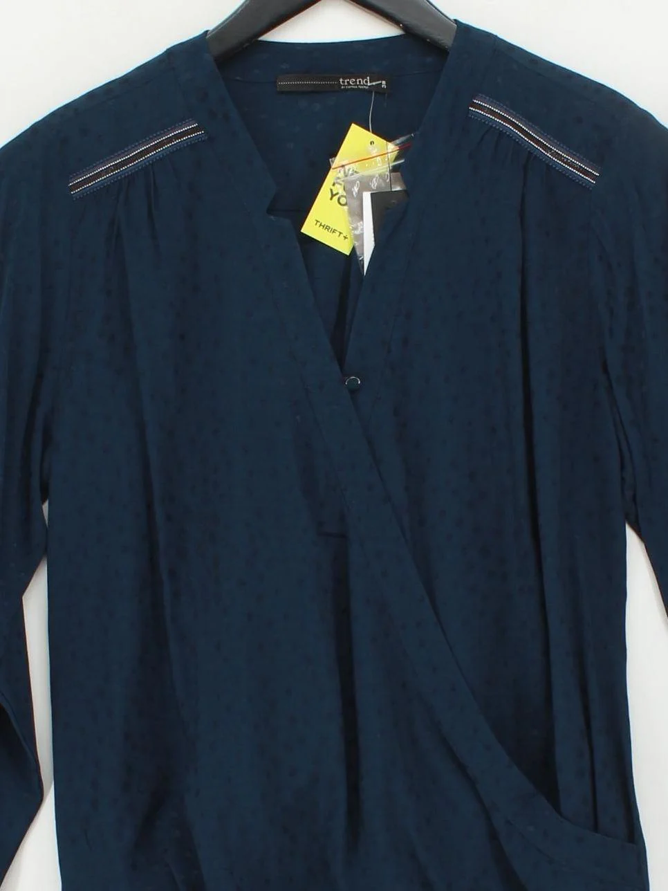 Miss By Captain Tortue Women's Blouse UK 10 Blue 100% Viscose Basic - Image 3
