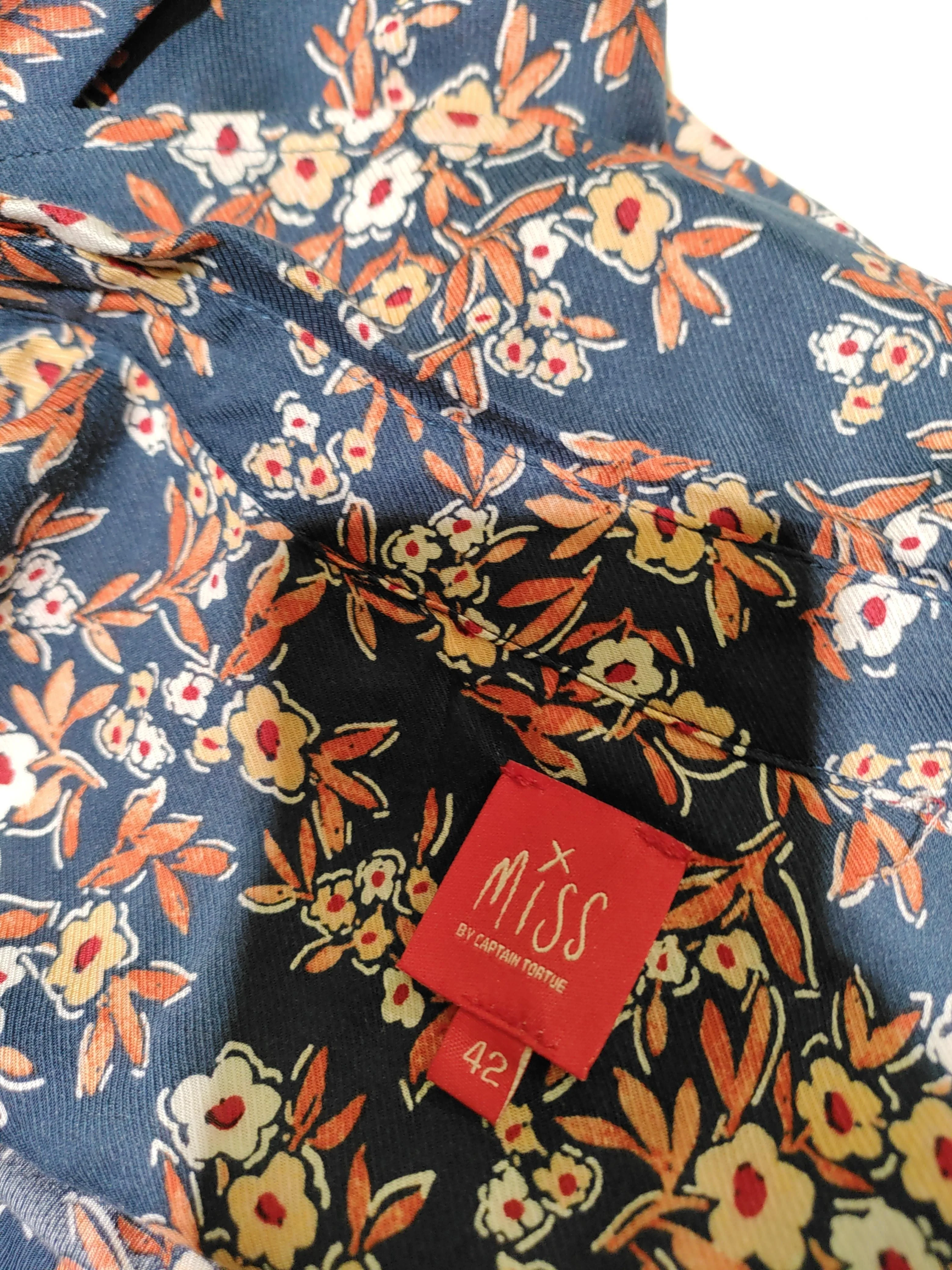 Miss By Captain Tortue Women's Blouse UK 14 Blue 100% Viscose Basic - Image 5