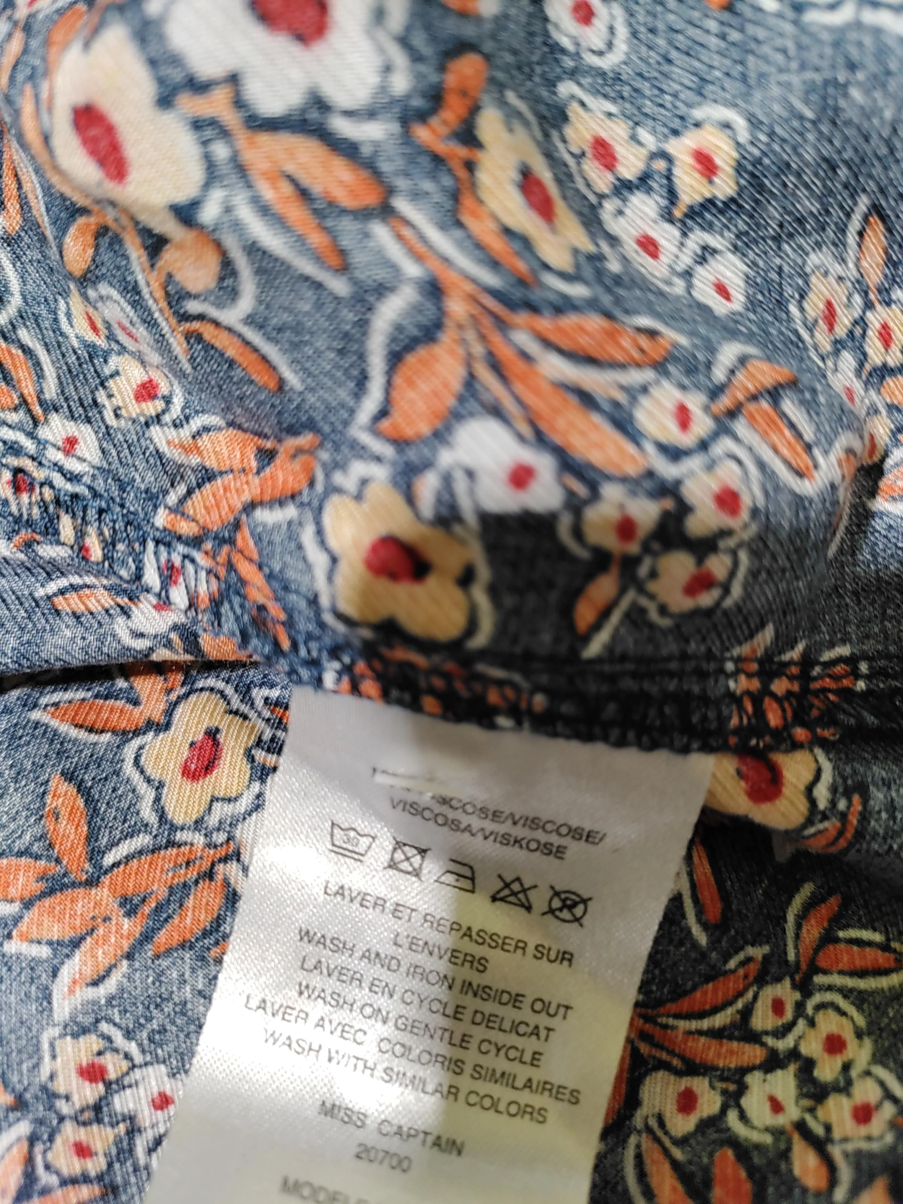 Miss By Captain Tortue Women's Blouse UK 14 Blue 100% Viscose Basic - Image 6