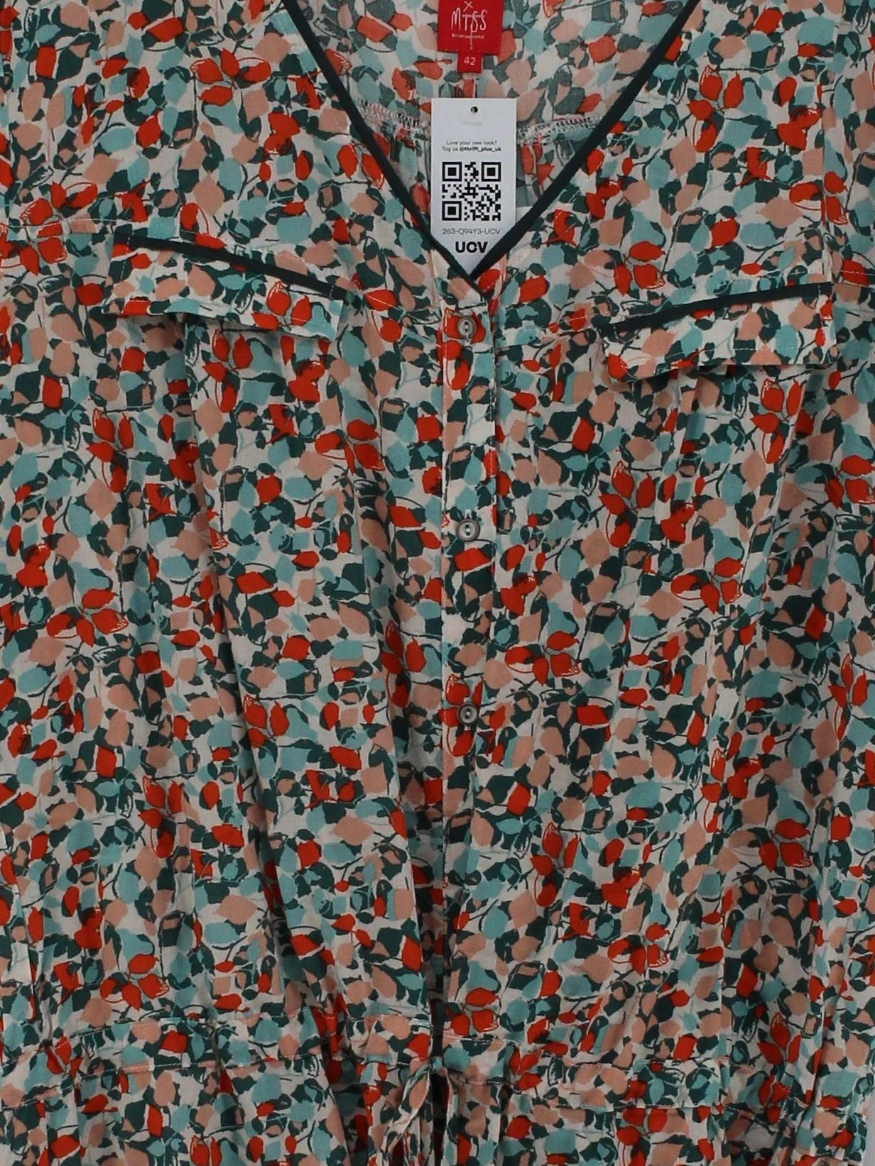 Miss By Captain Tortue Women's Blouse UK 14 Multi 100% Viscose Basic - Image 3
