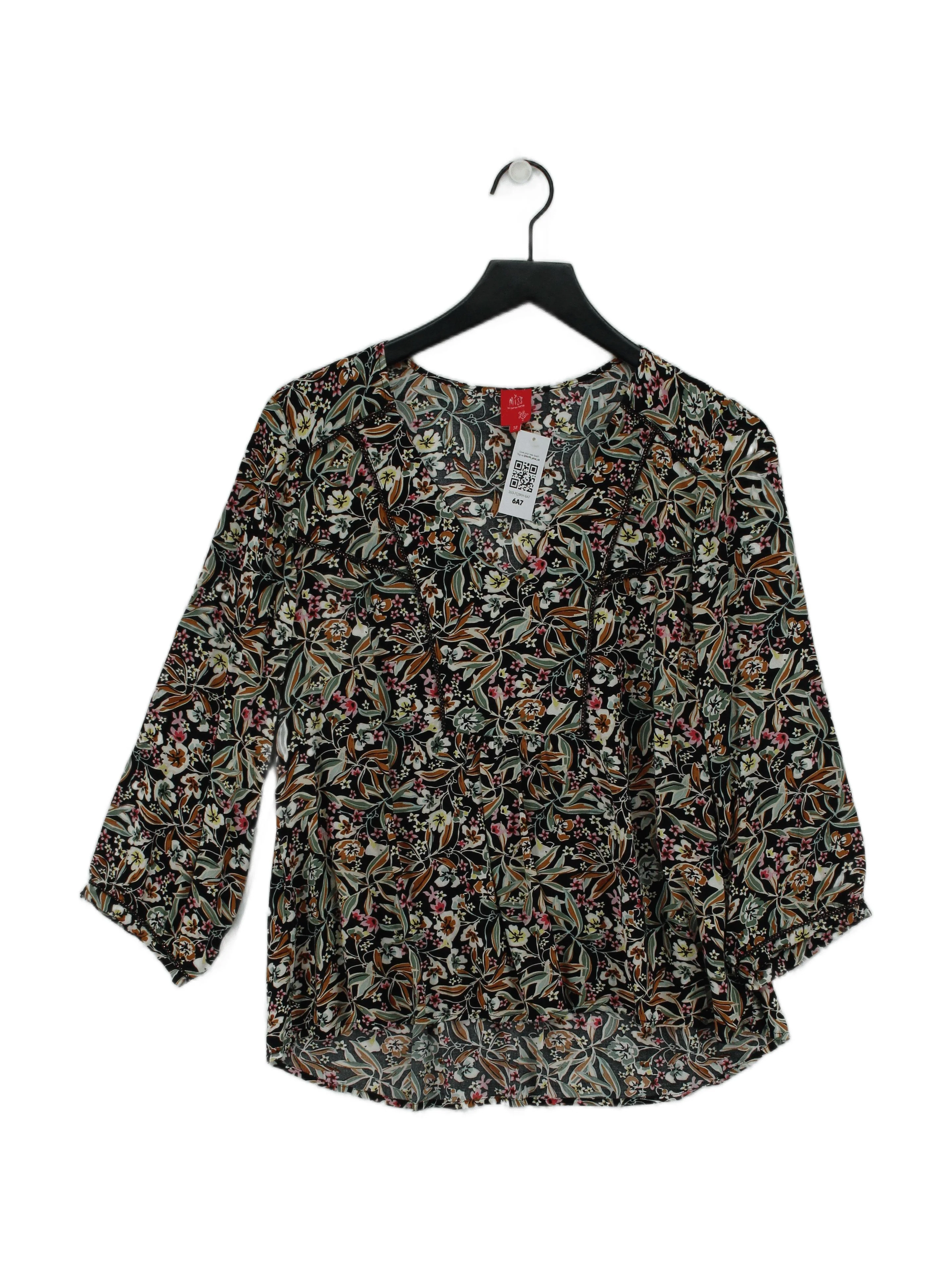 Miss By Captain Tortue Women's Top UK 10 Black 100% Viscose Basic