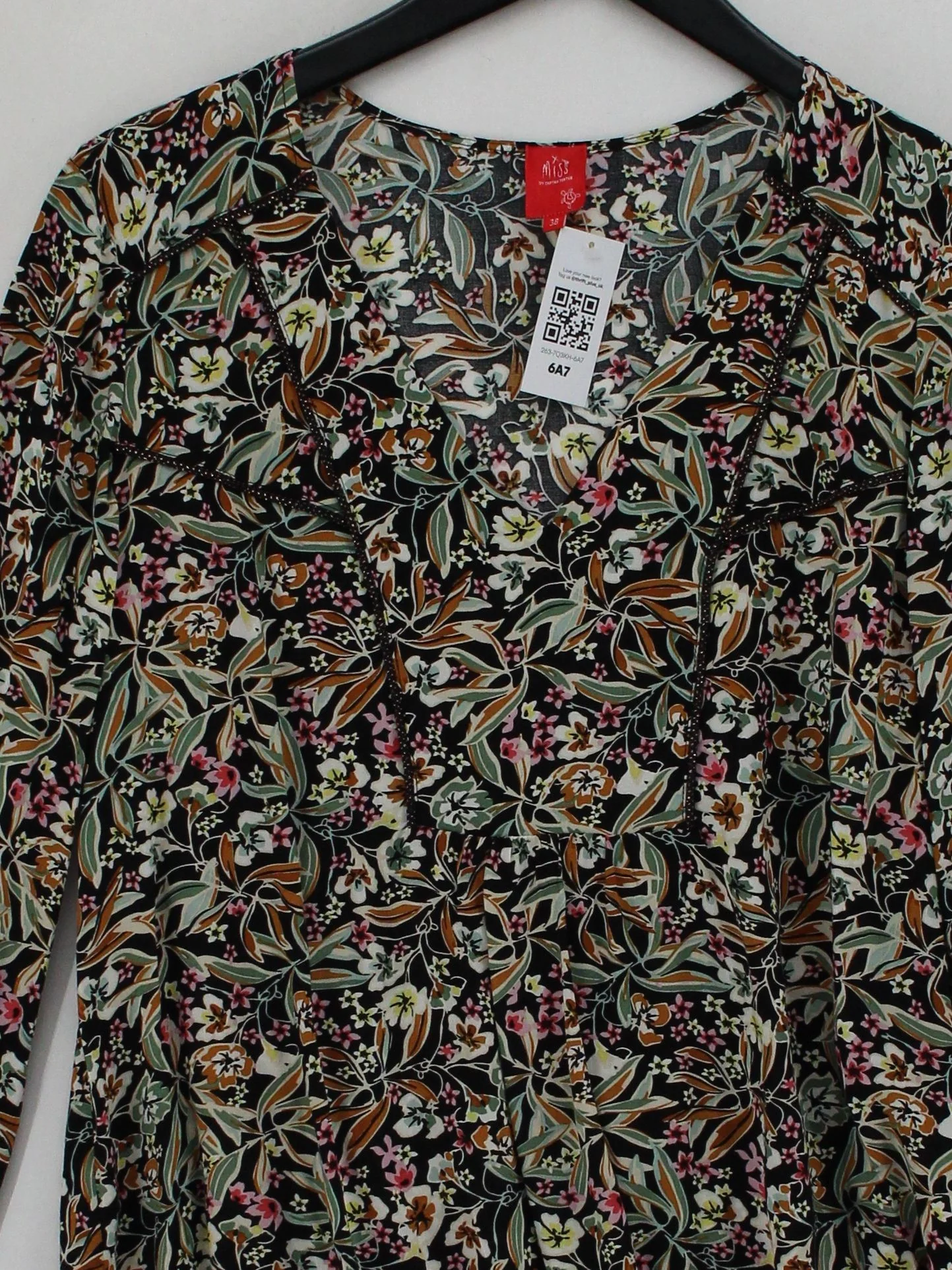 Miss By Captain Tortue Women's Top UK 10 Black 100% Viscose Basic - Image 3