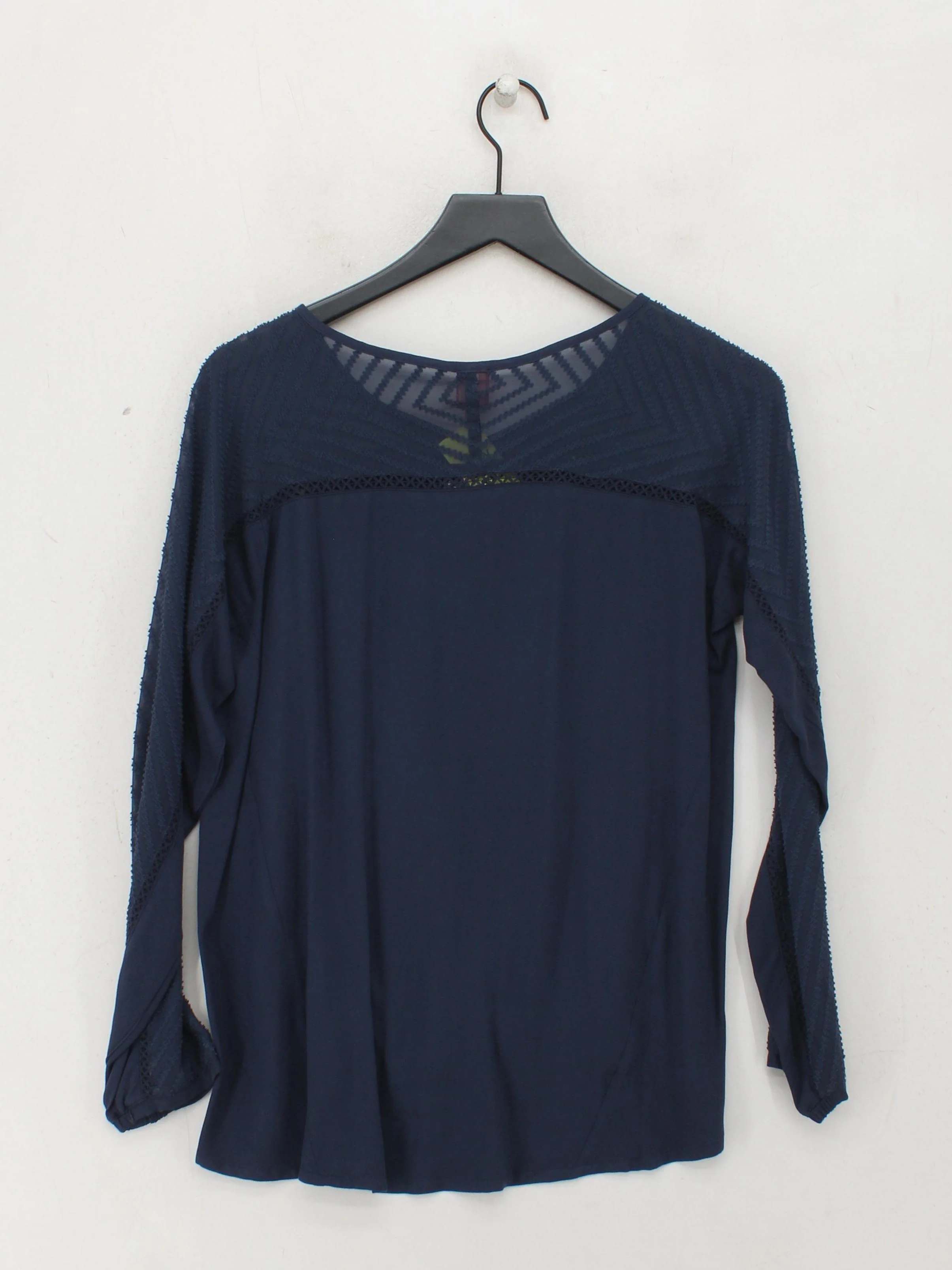 Miss By Captain Tortue Women's Top UK 10 Blue Viscose with Cotton Basic - Image 2