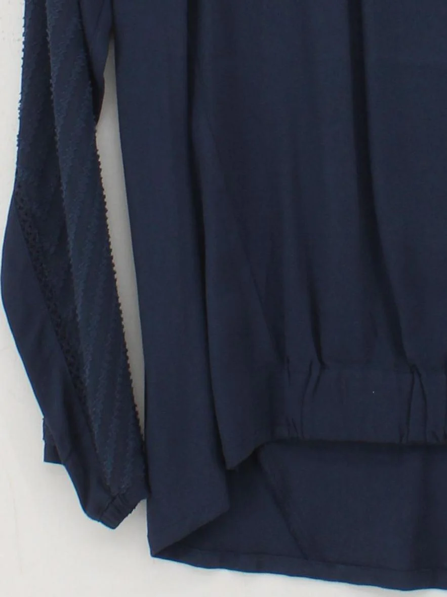 Miss By Captain Tortue Women's Top UK 10 Blue Viscose with Cotton Basic - Image 4