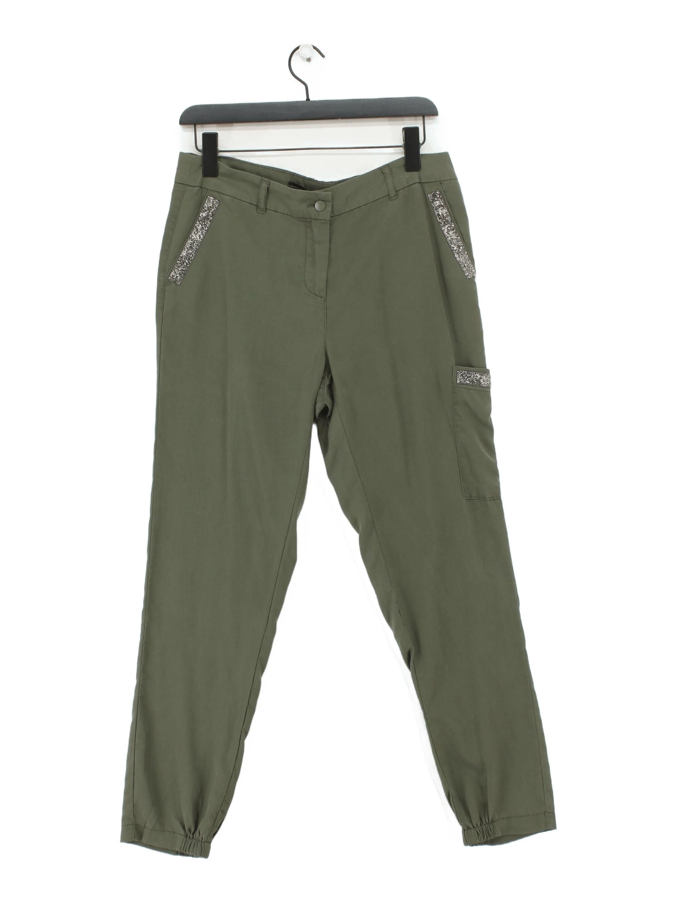 Miss By Captain Tortue Women's Trousers UK 10 Green 100% Lyocell Modal