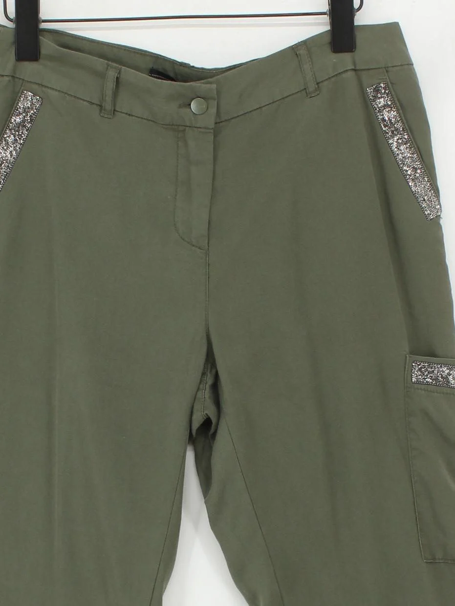 Miss By Captain Tortue Women's Trousers UK 10 Green 100% Lyocell Modal - Image 3