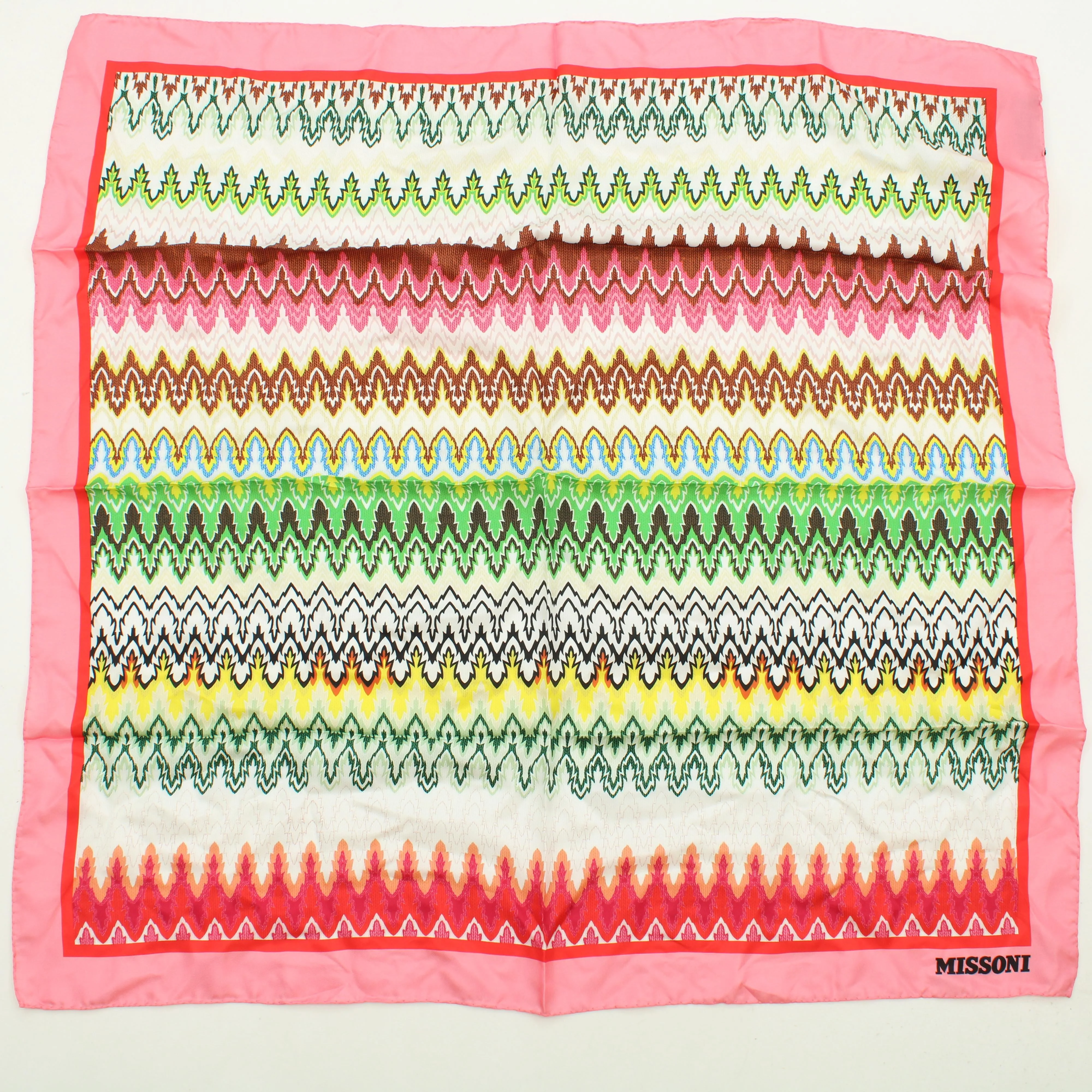 Missoni Women's Scarf Pink Geometric 100% Silk Rectangle Scarf - Image 2
